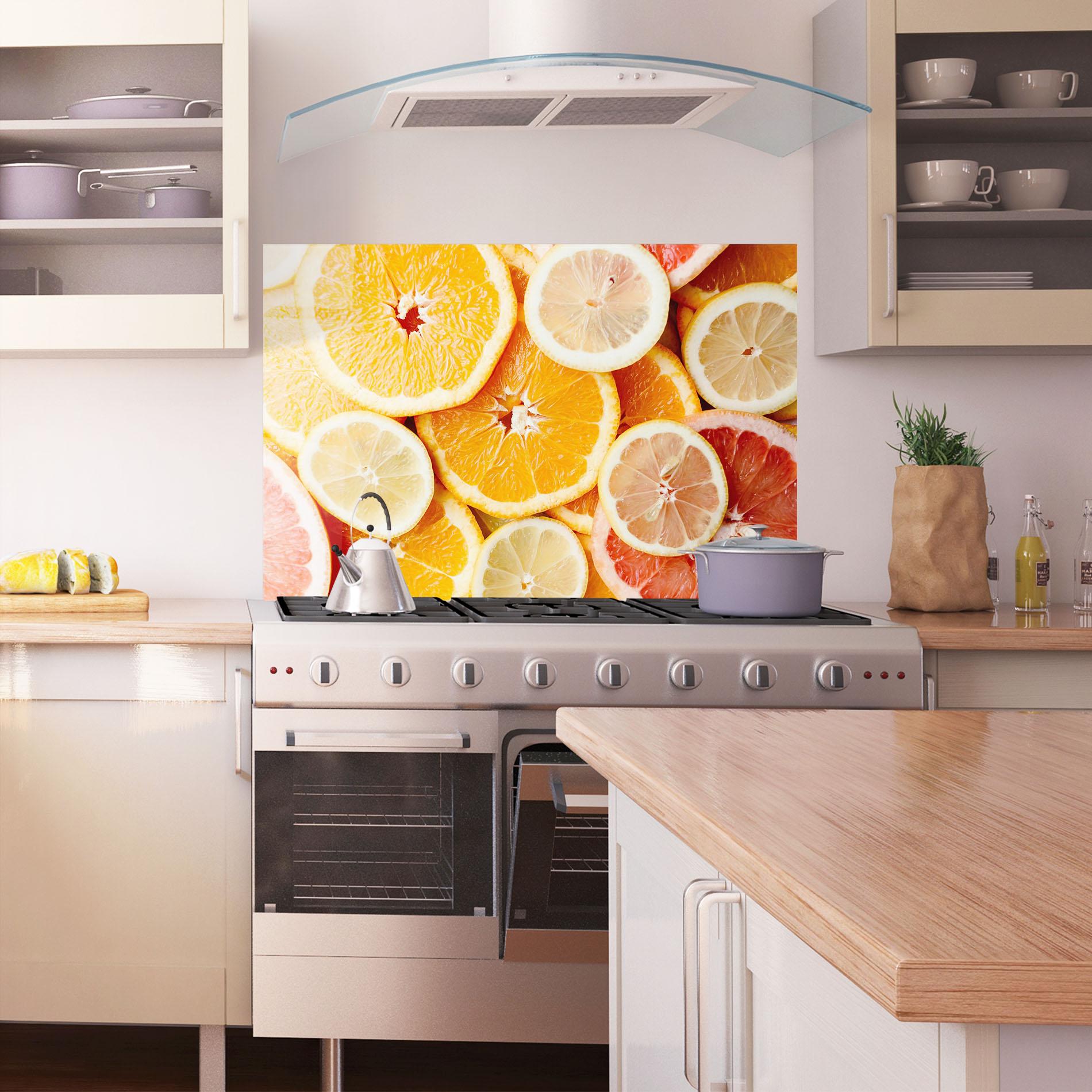 Küchenrückwand Glas Citrus Fruits mockup 1