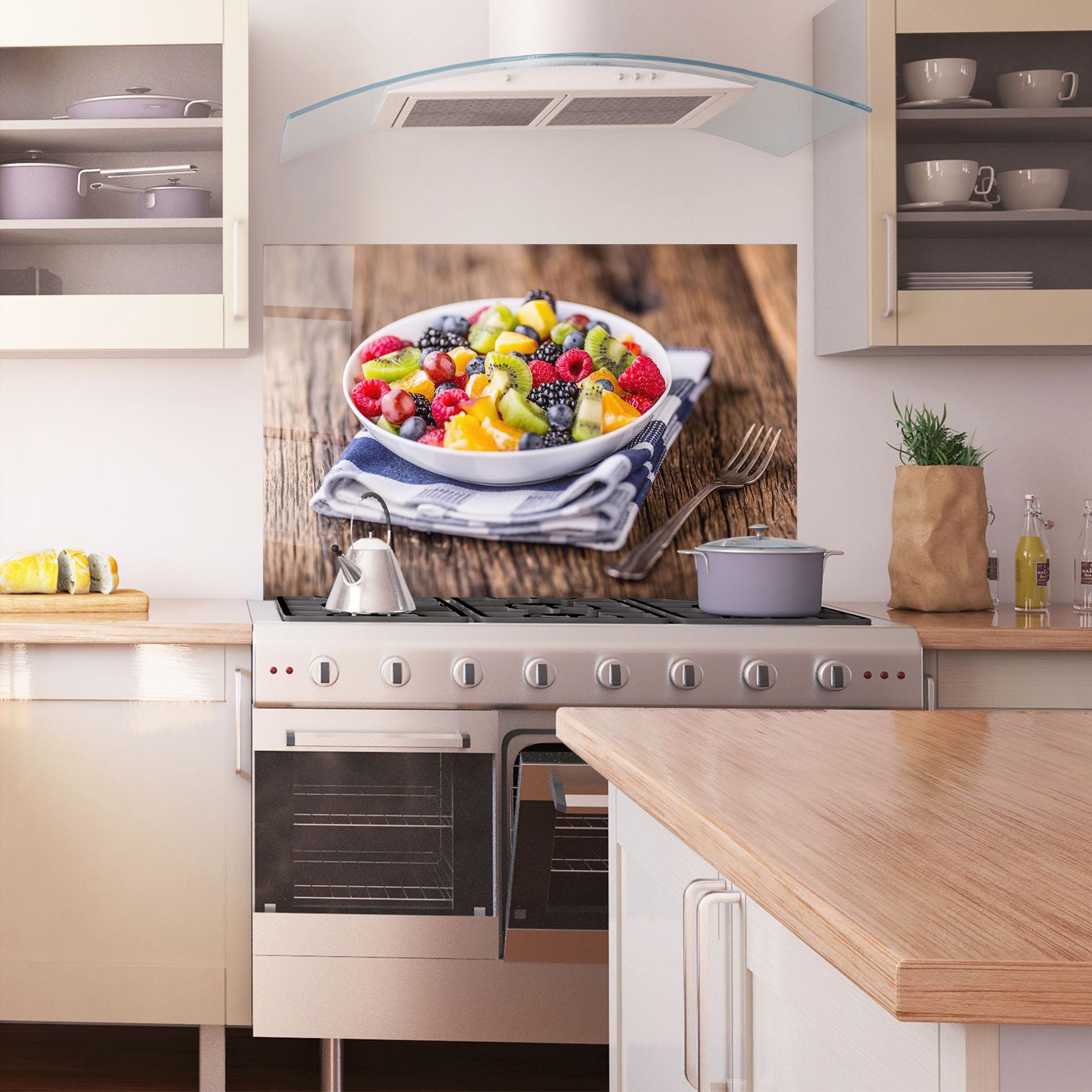Küchenrückwand Glas Fruit Salad mockup 1