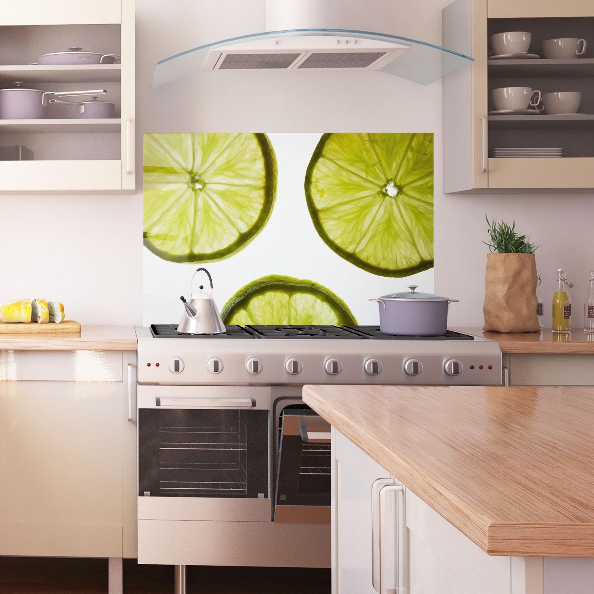 Küchenrückwand Glas Lime Slice mockup 1