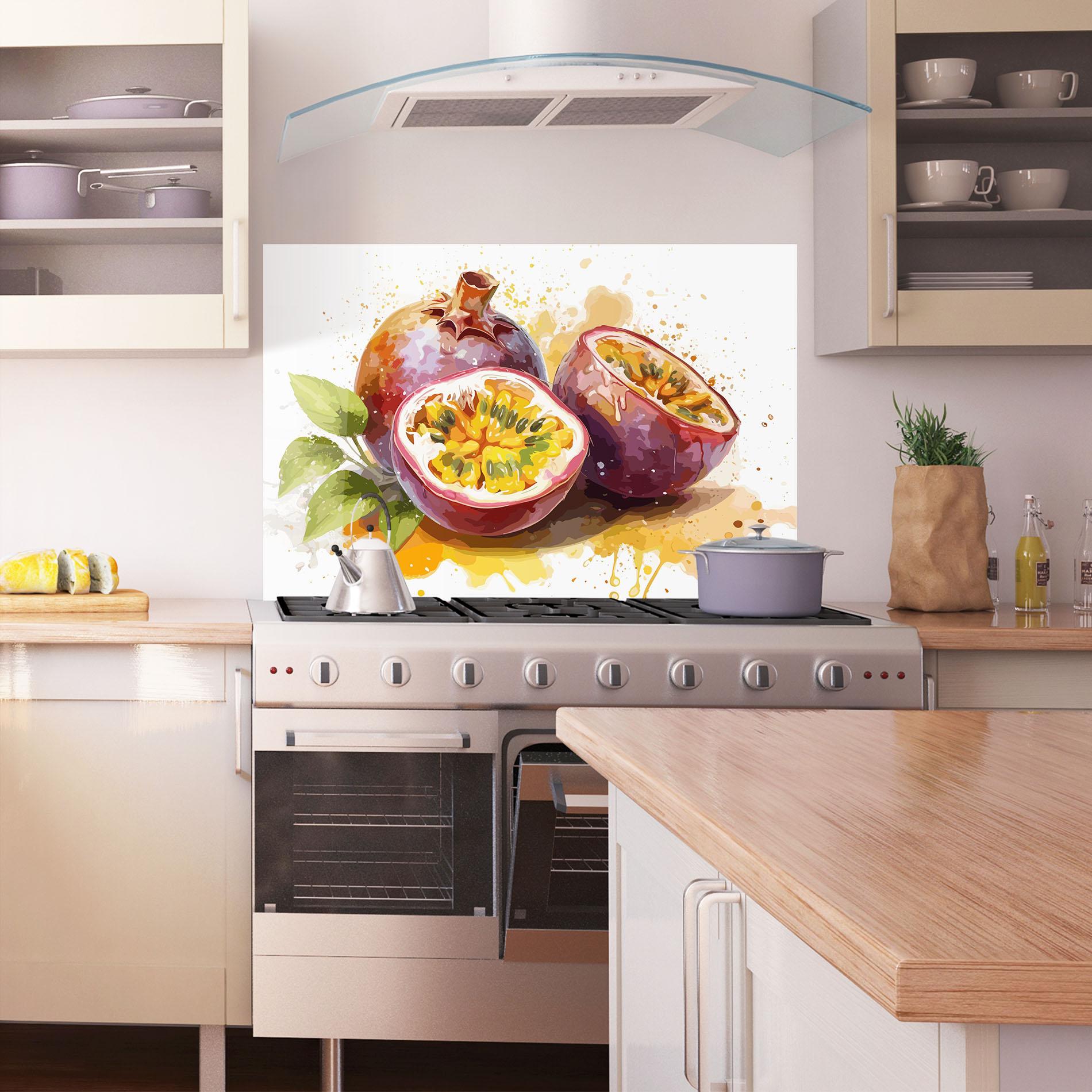 Küchenrückwand Glas Passion Fruit Art mockup 1