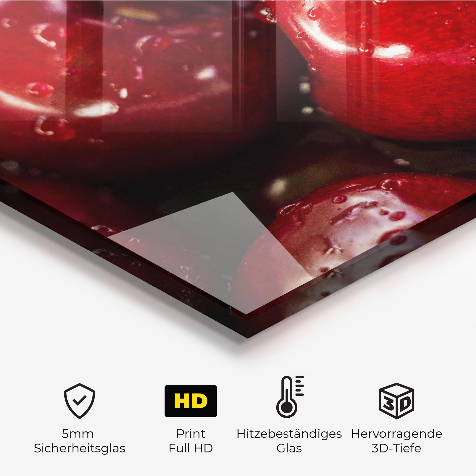 Küchenrückwand Glas Cherries mockup 2