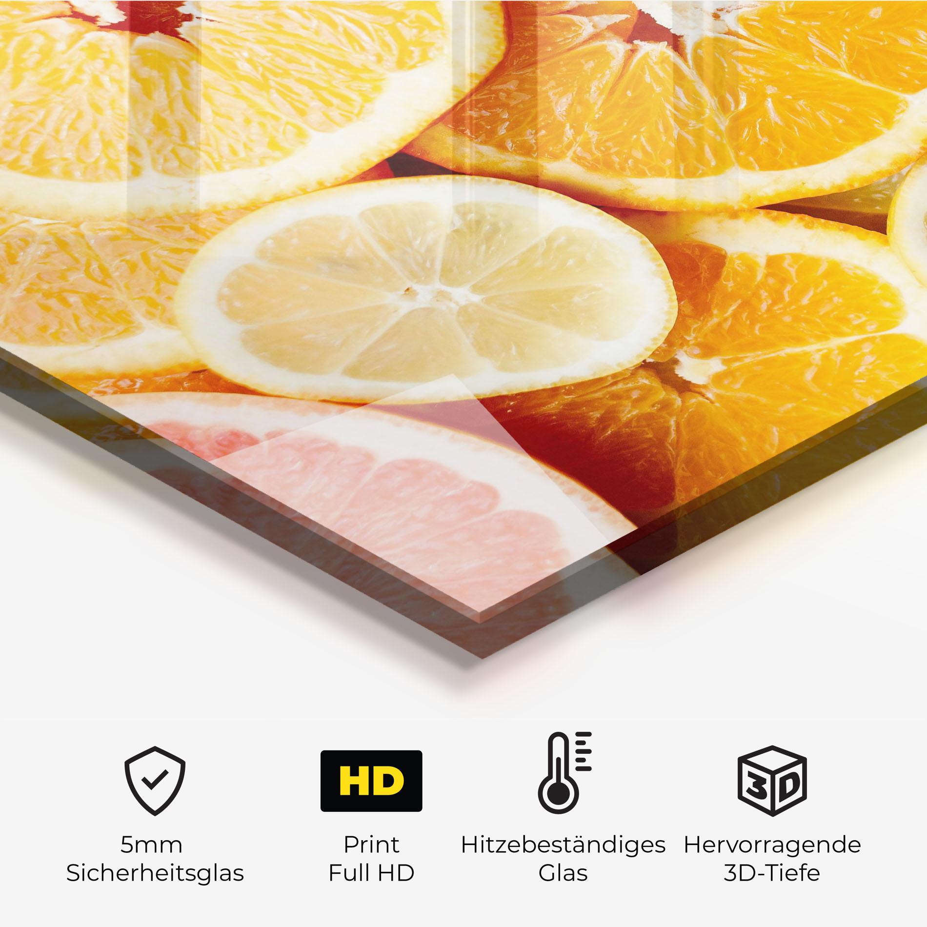 Küchenrückwand Glas Citrus Fruits mockup 2