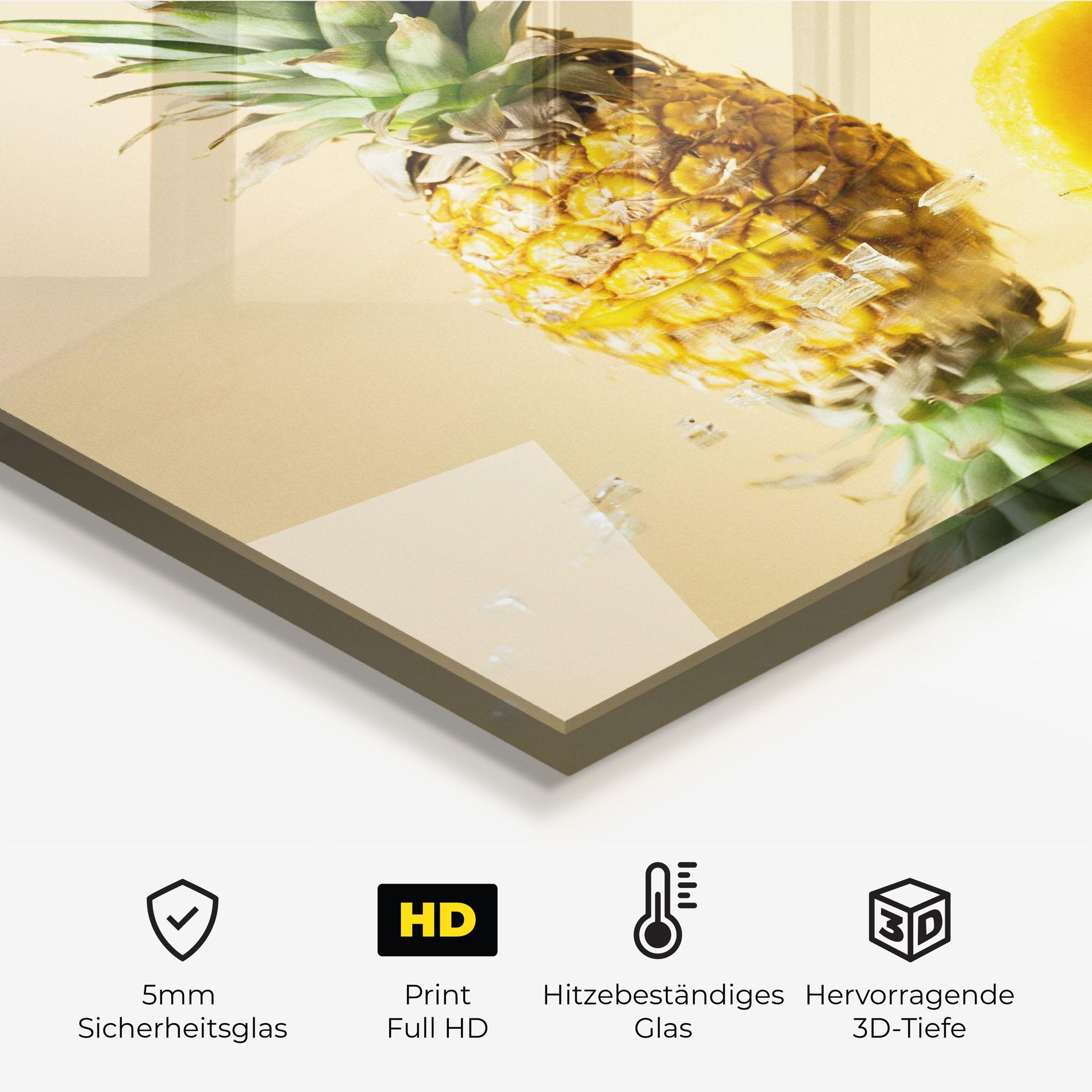 Küchenrückwand Glas Cut Pineapple mockup 2