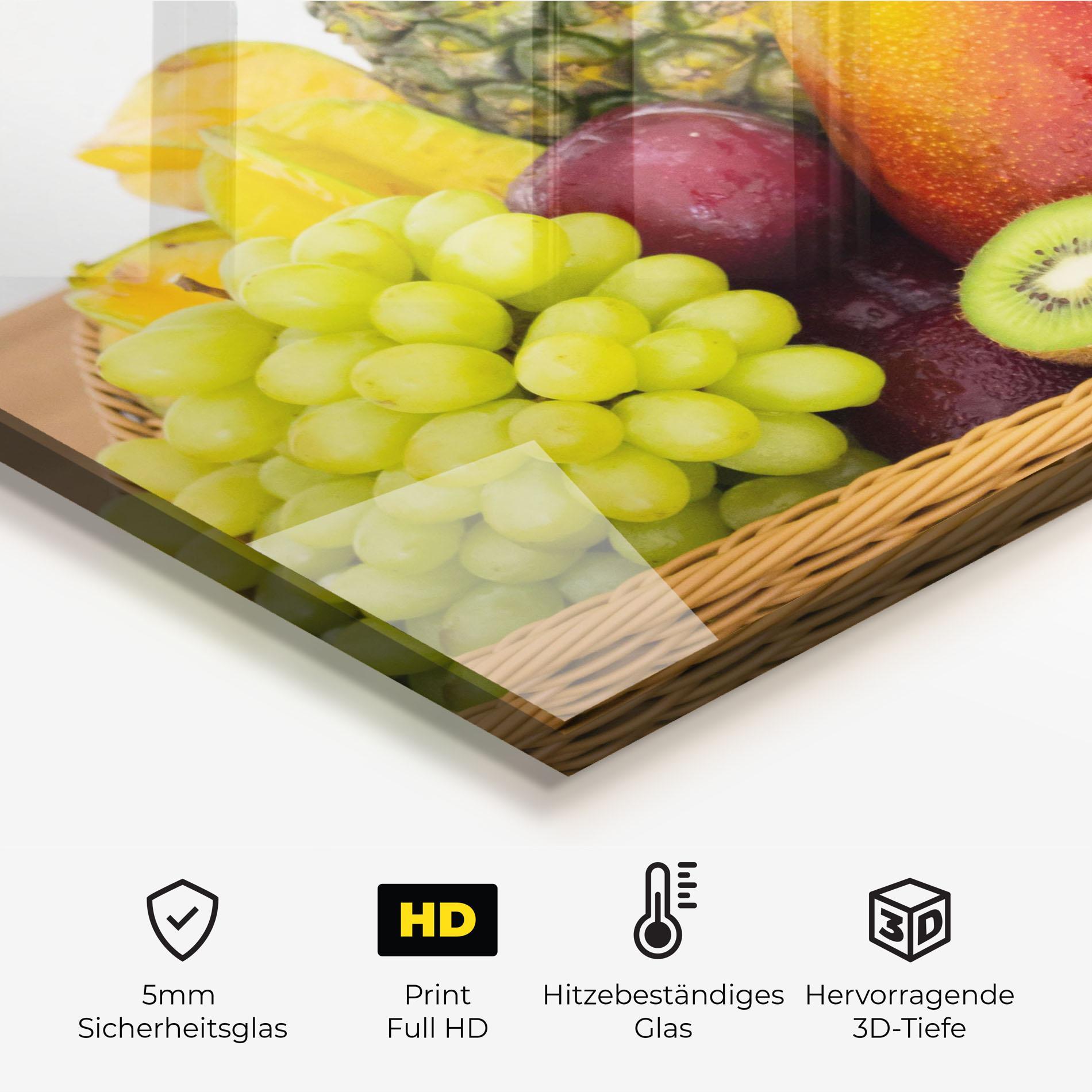 Küchenrückwand Glas Fruit Basket mockup 2