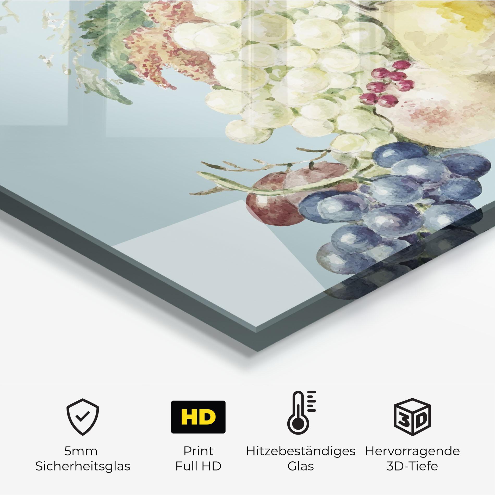 Küchenrückwand Glas Fruit Paintig mockup 2