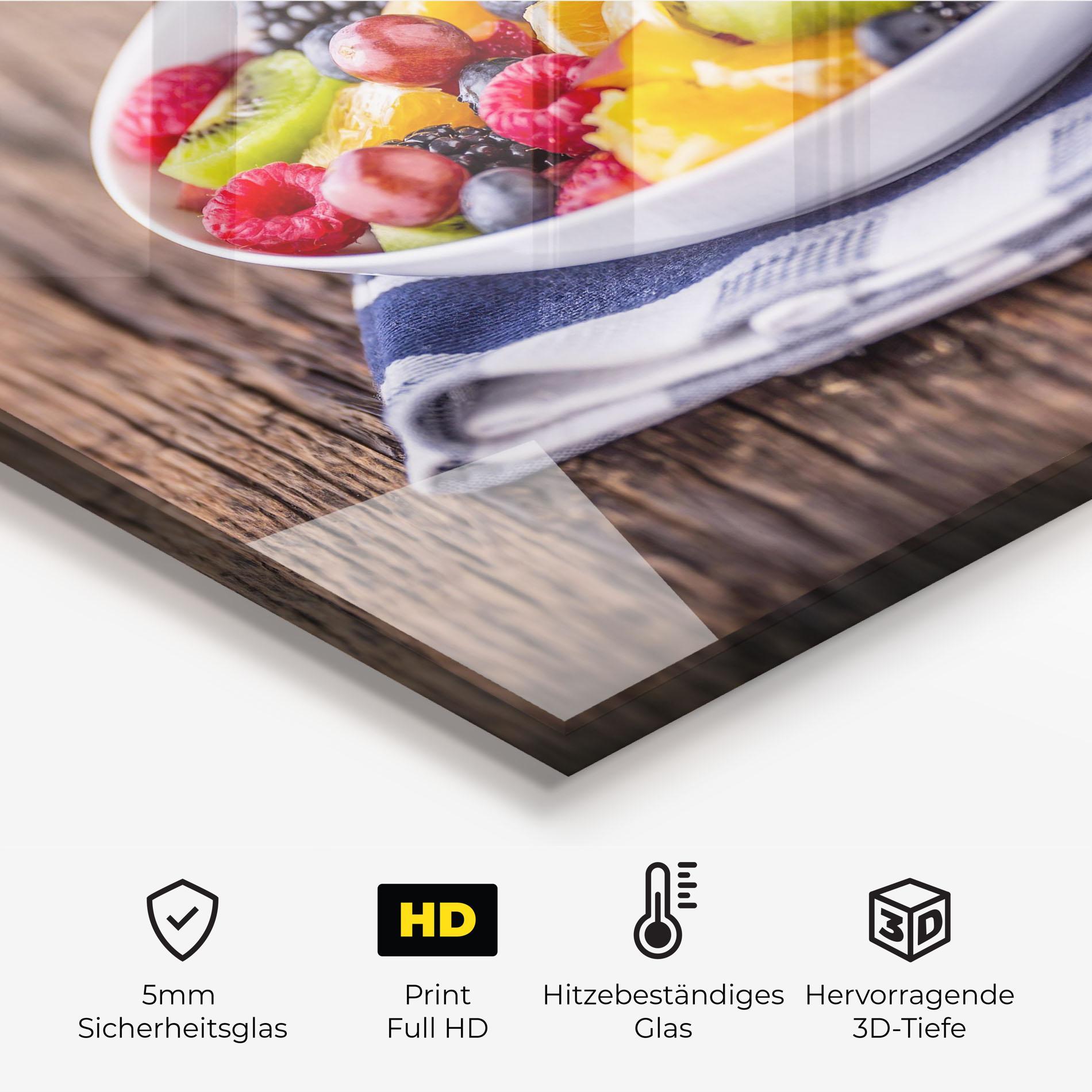 Küchenrückwand Glas Fruit Salad mockup 2