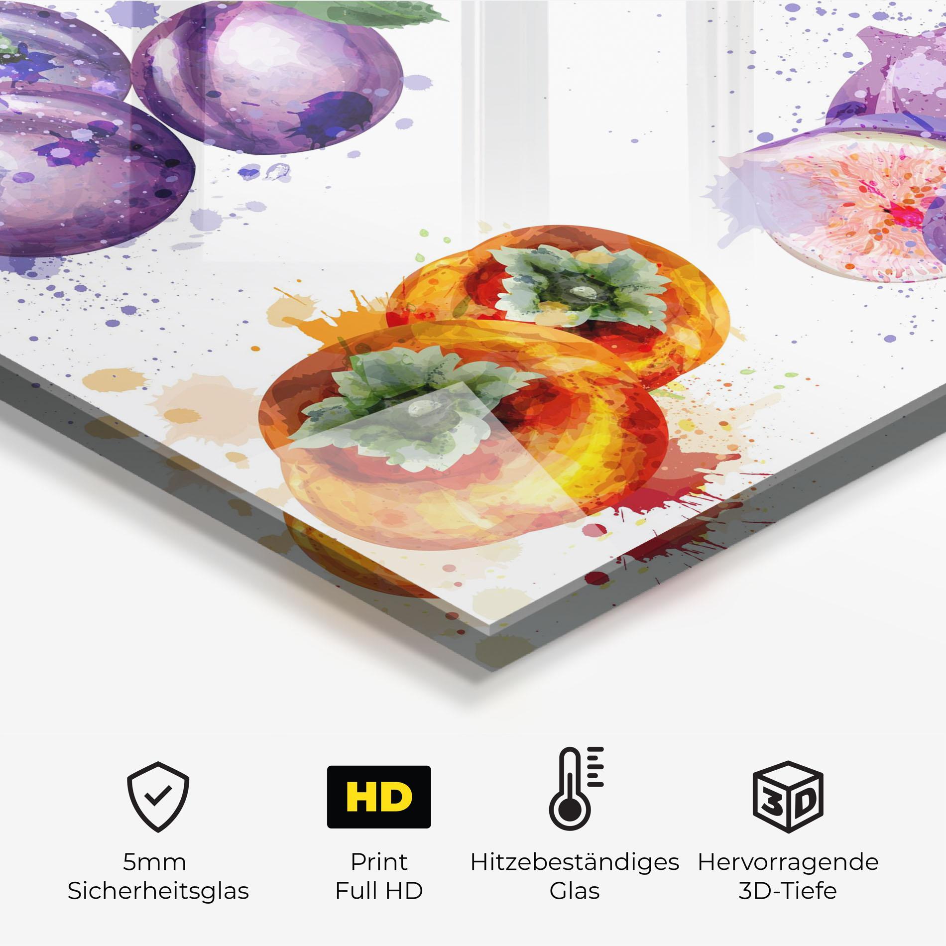 Küchenrückwand Glas Fruits Art mockup 2