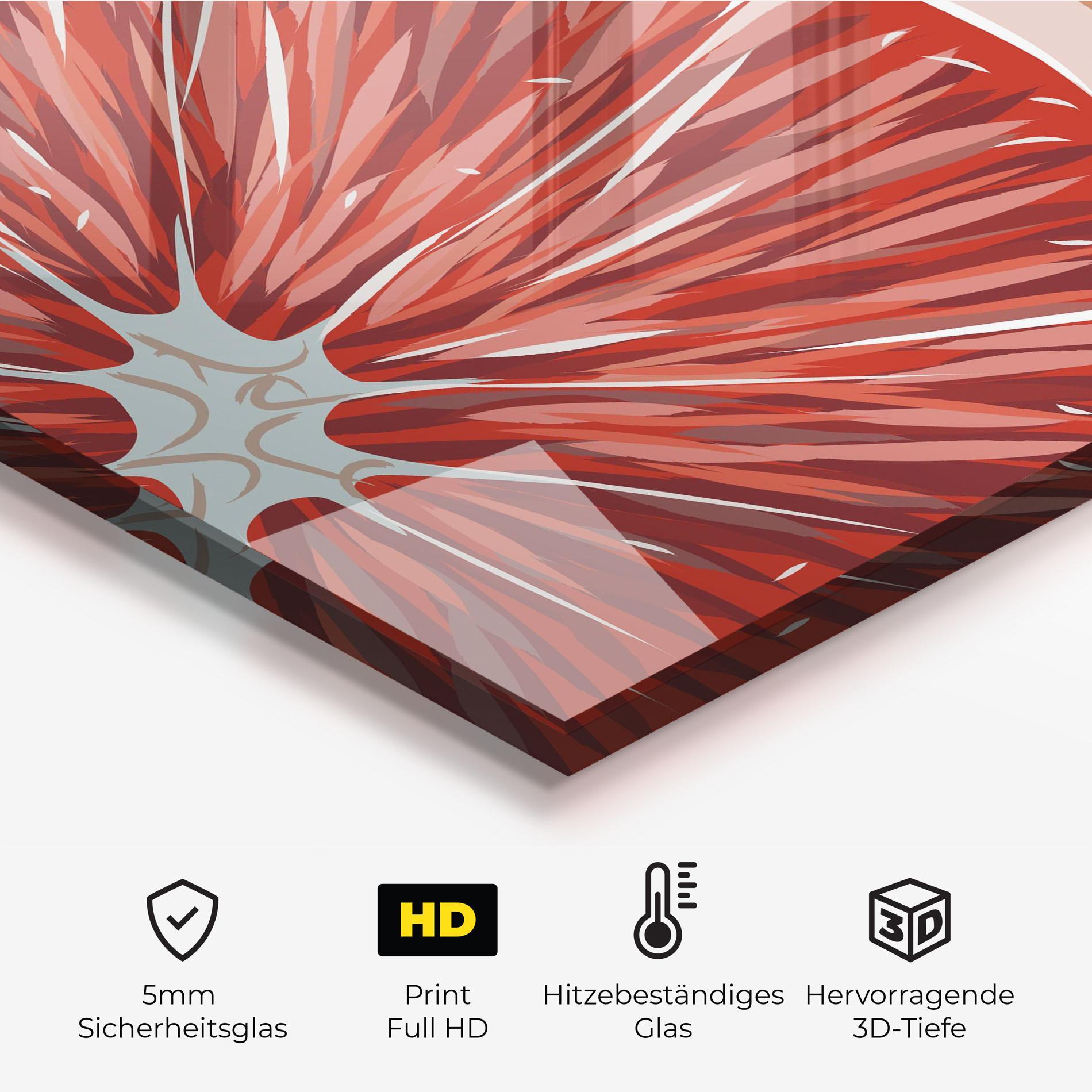 Küchenrückwand Glas Grapefruit Close Up mockup 2