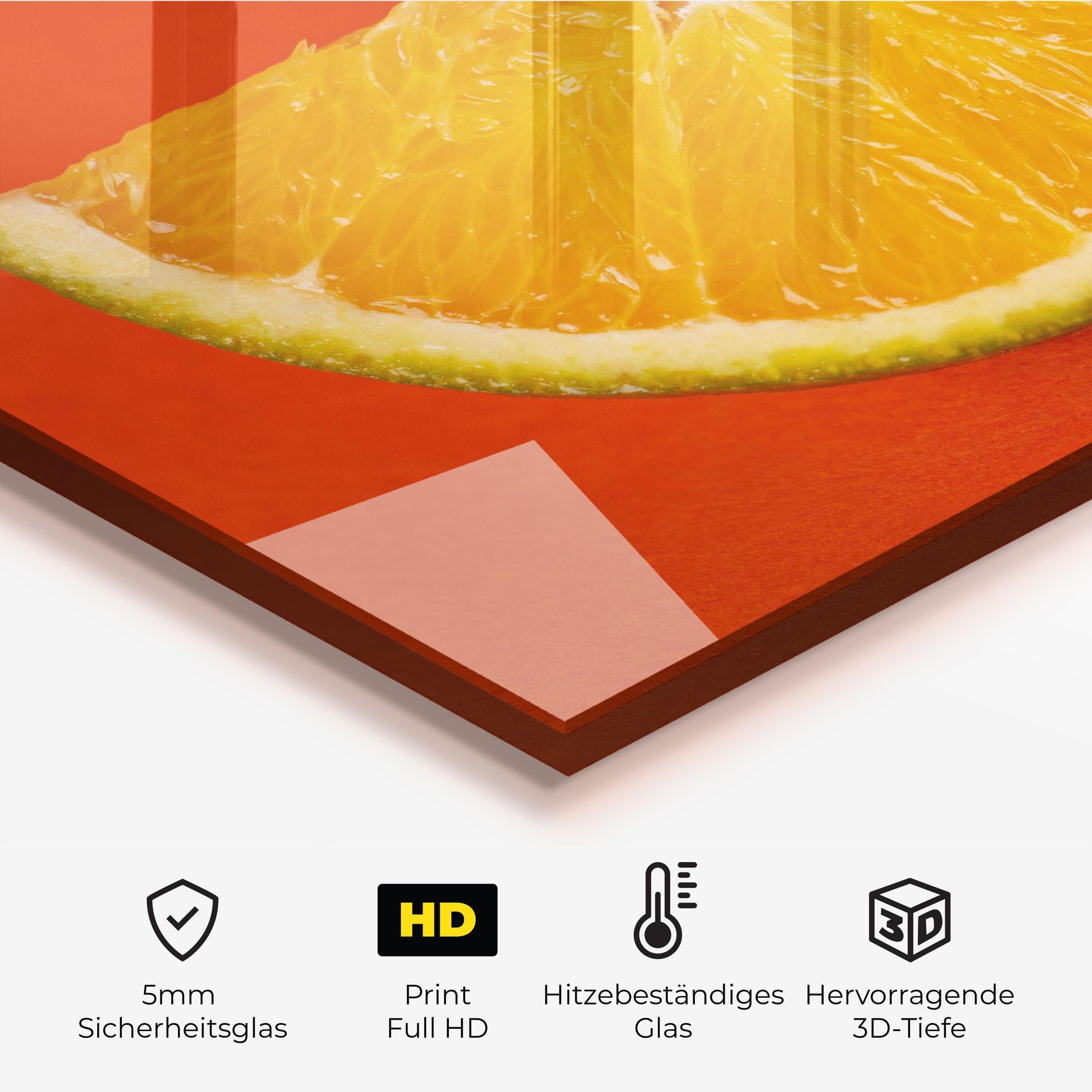 Küchenrückwand Glas Green Orange mockup 2