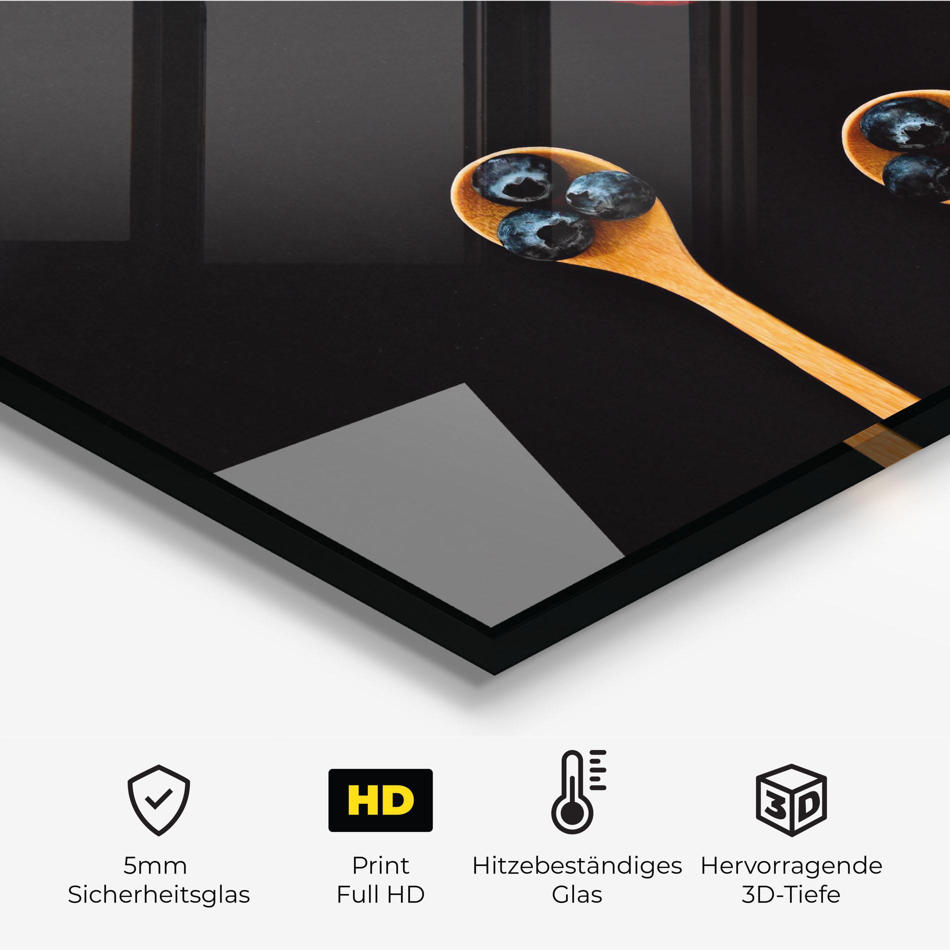 Küchenrückwand Glas Strawberries And Blueberries mockup 2