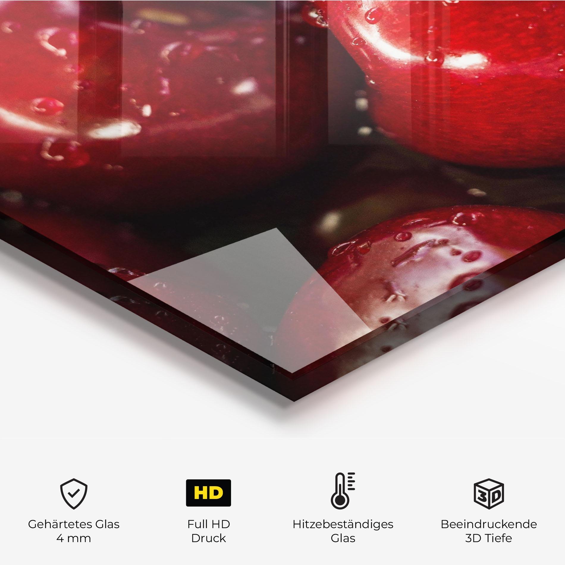 Küchenrückwand Glas Cherries mockup 2