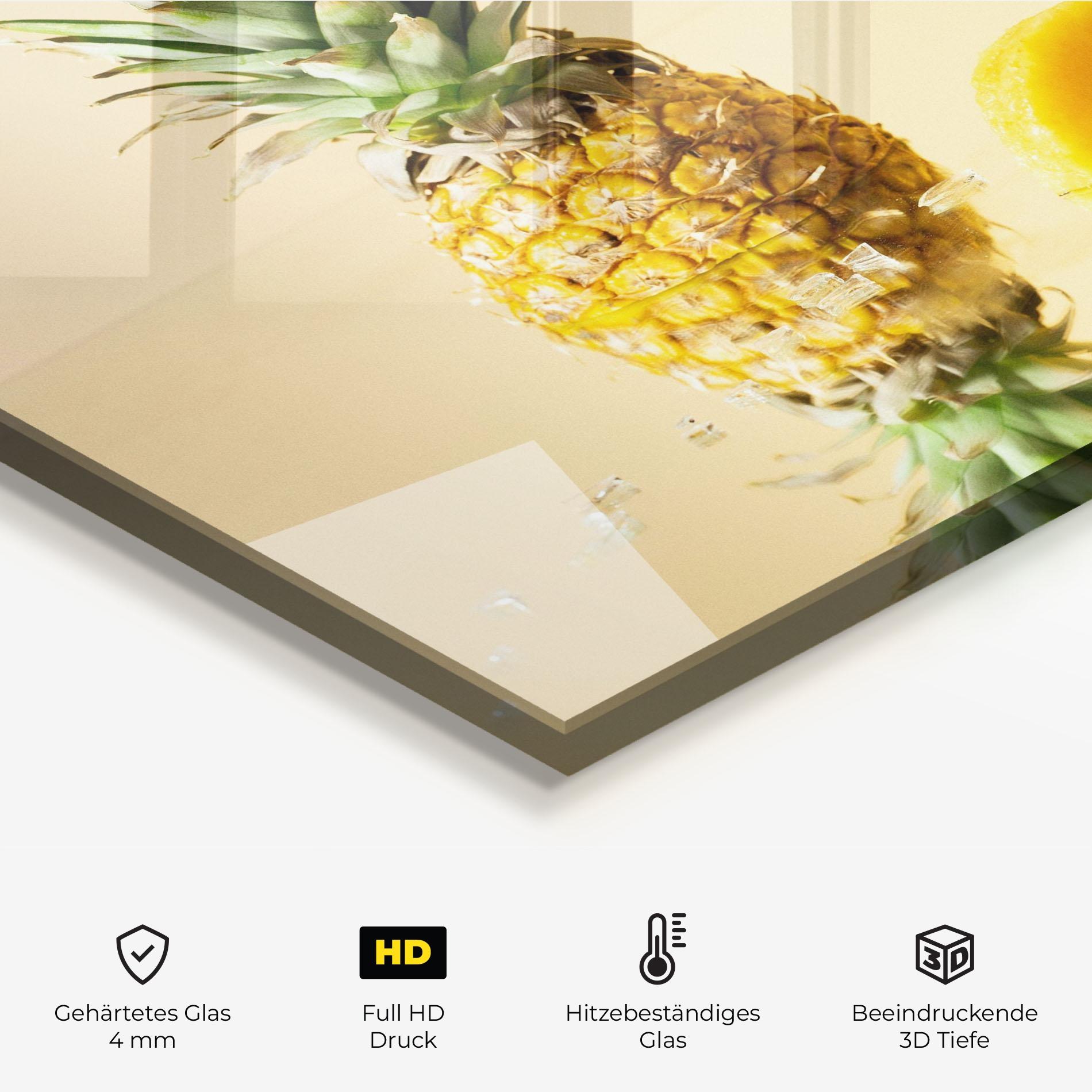 Küchenrückwand Glas Cut Pineapple mockup 2