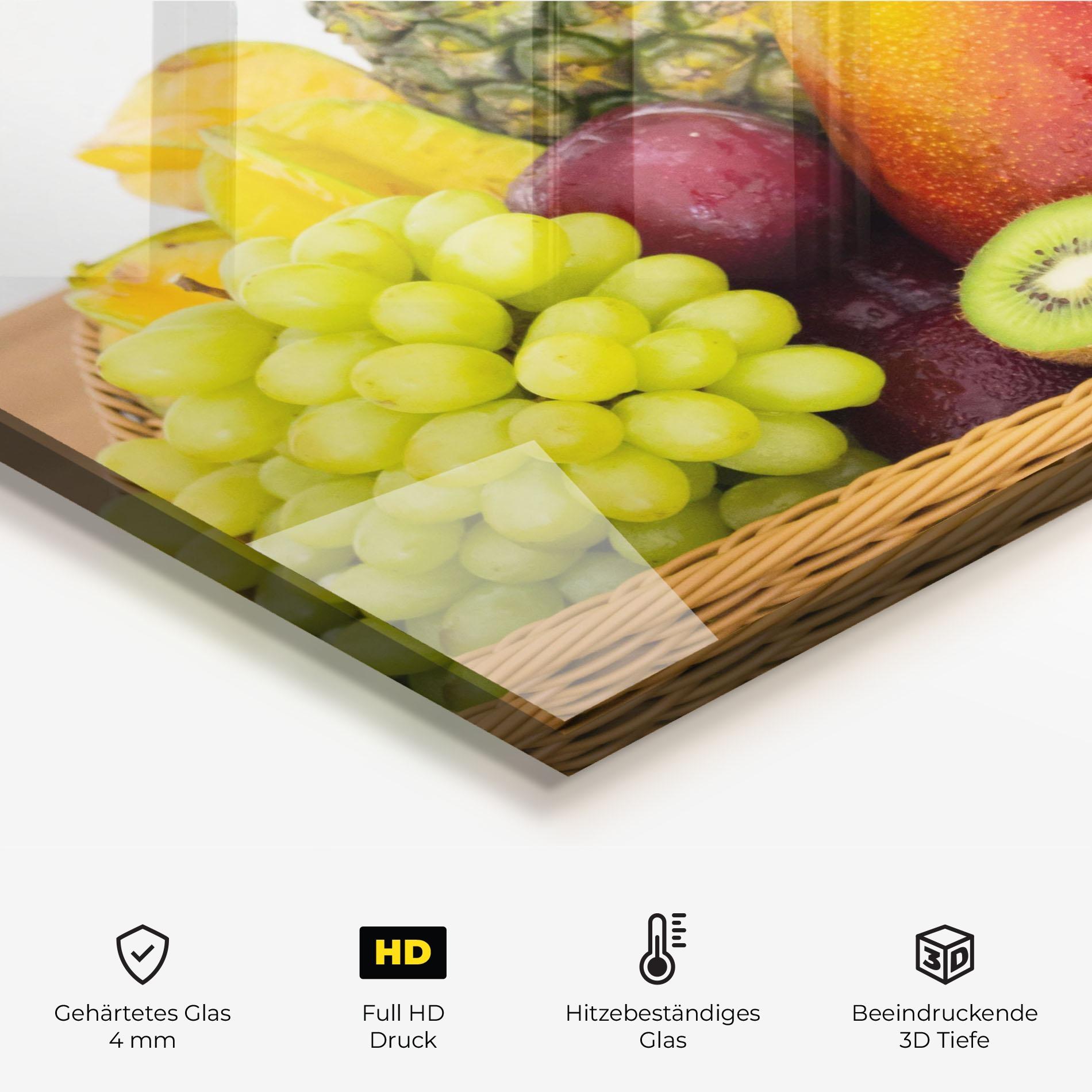 Küchenrückwand Glas Fruit Basket mockup 2
