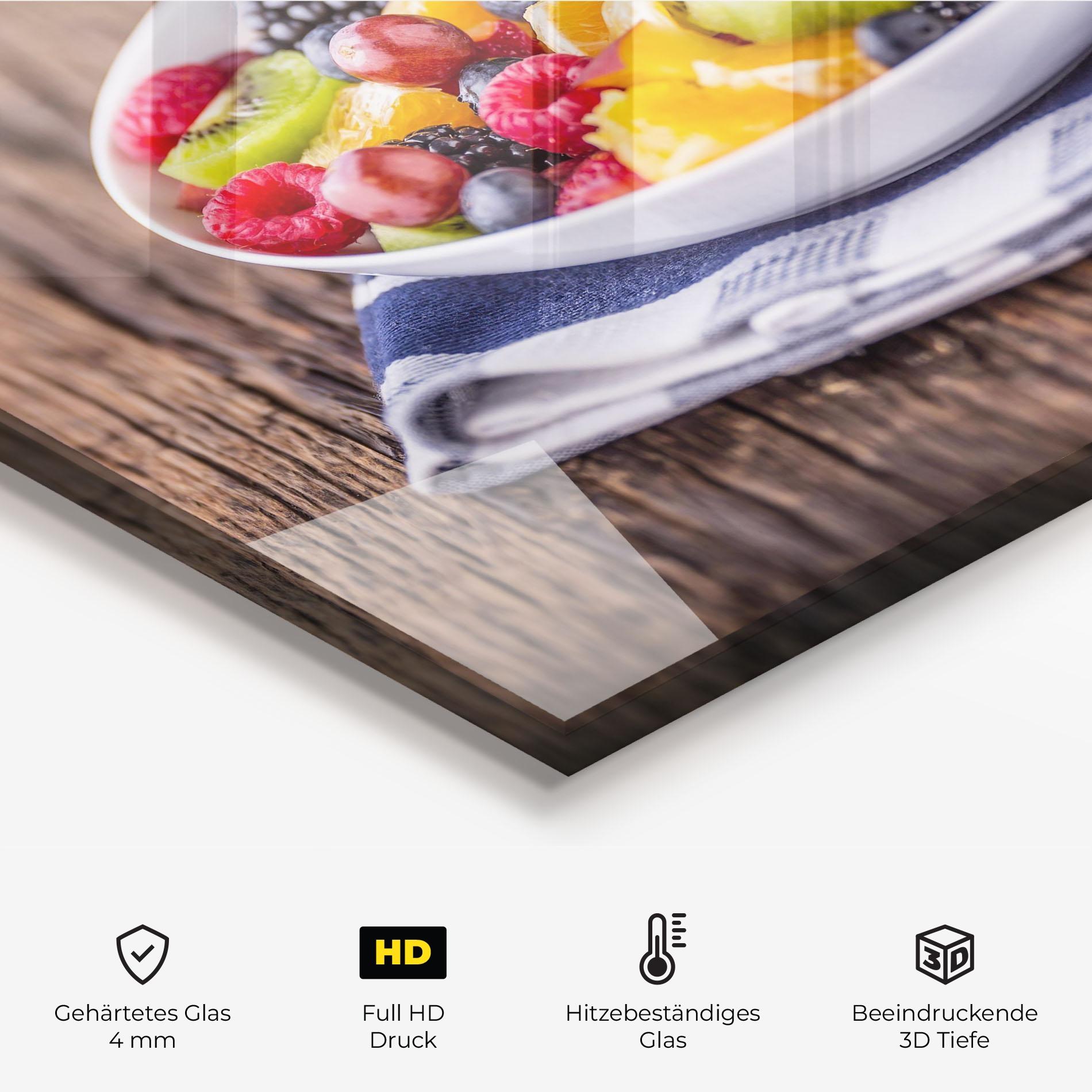 Küchenrückwand Glas Fruit Salad mockup 2