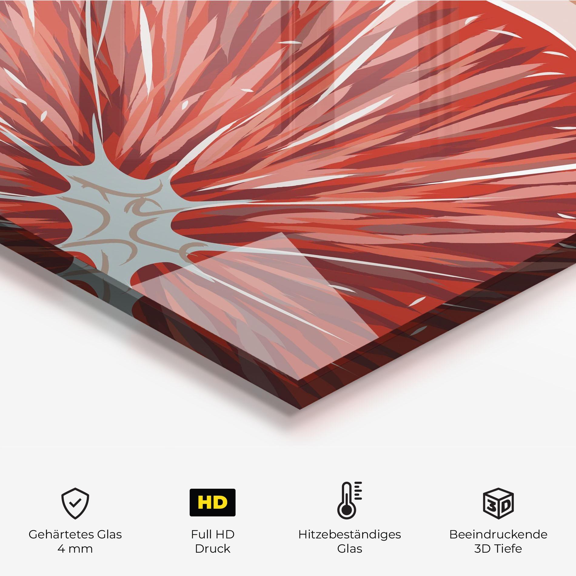 Küchenrückwand Glas Grapefruit Close Up mockup 2