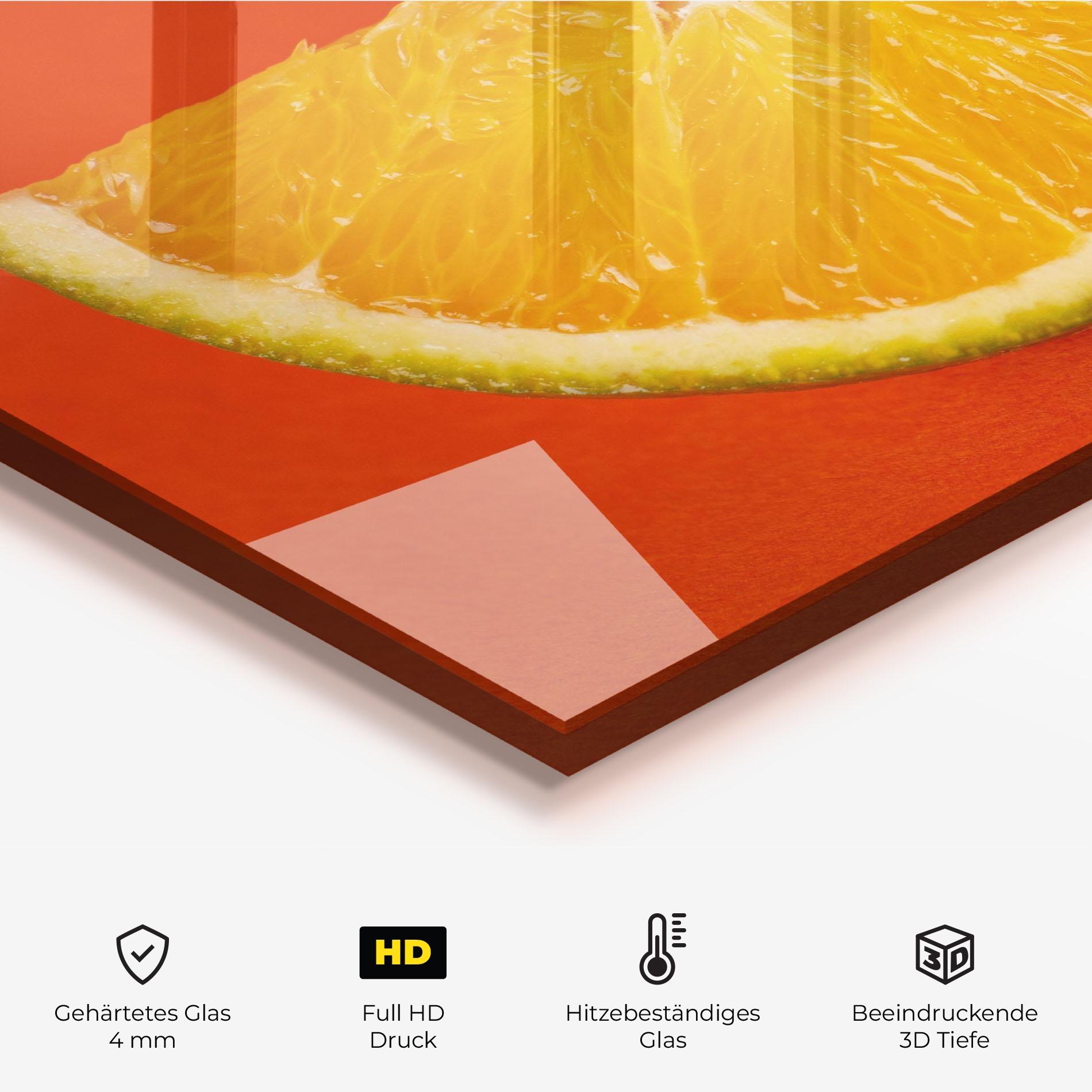 Küchenrückwand Glas Green Orange mockup 2