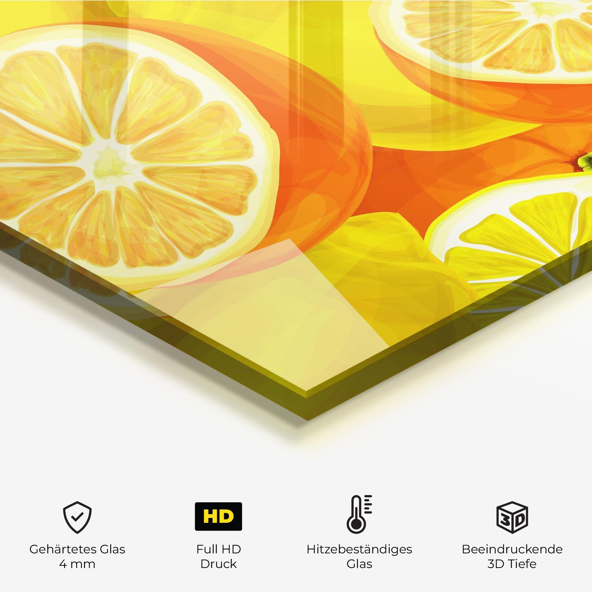 Küchenrückwand Glas Juicy Orange mockup 2