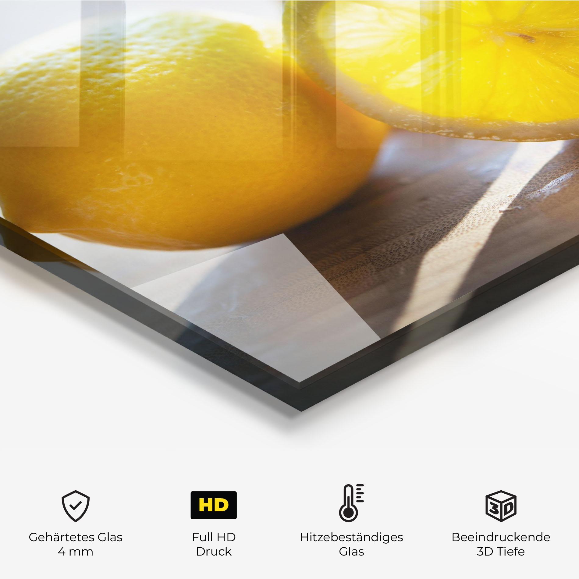 Küchenrückwand Glas Lemon In The Sun mockup 2