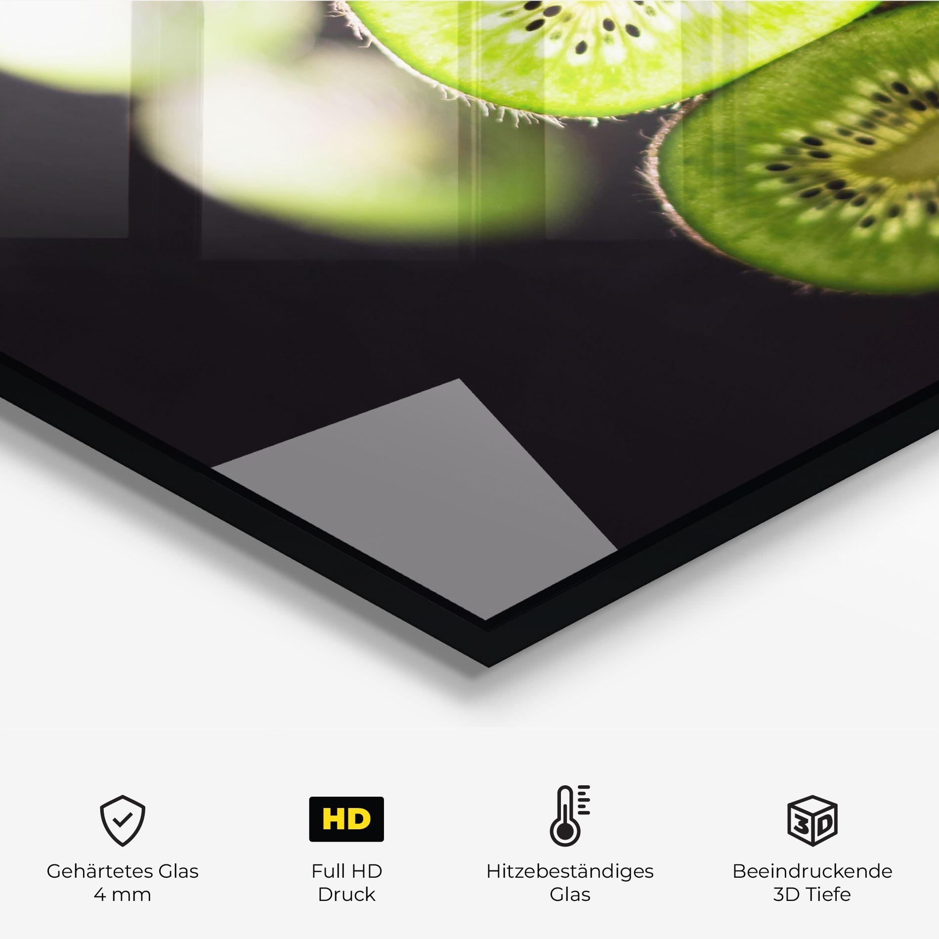 Küchenrückwand Glas Light On Kiwi Slice mockup 2