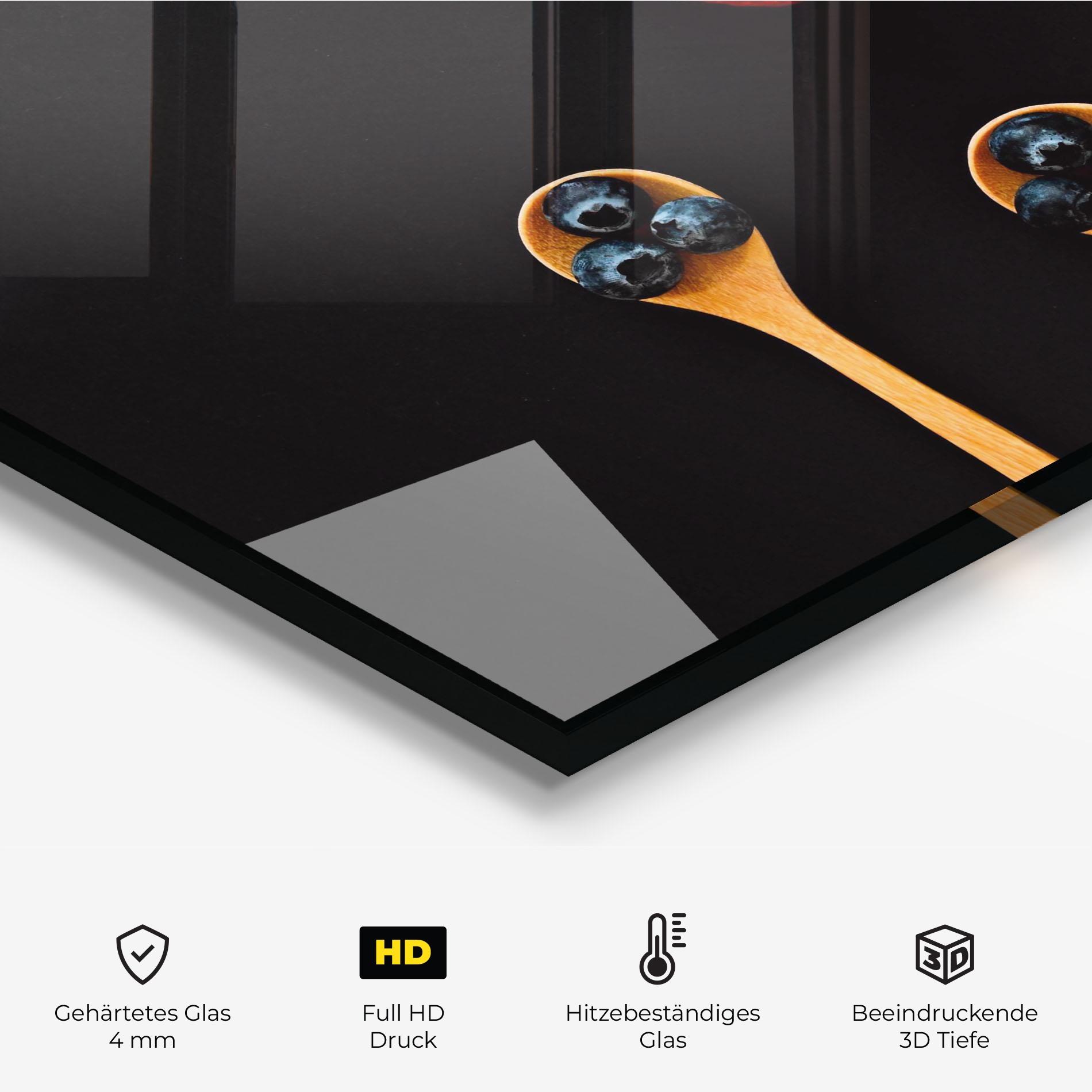 Küchenrückwand Glas Strawberries And Blueberries mockup 2