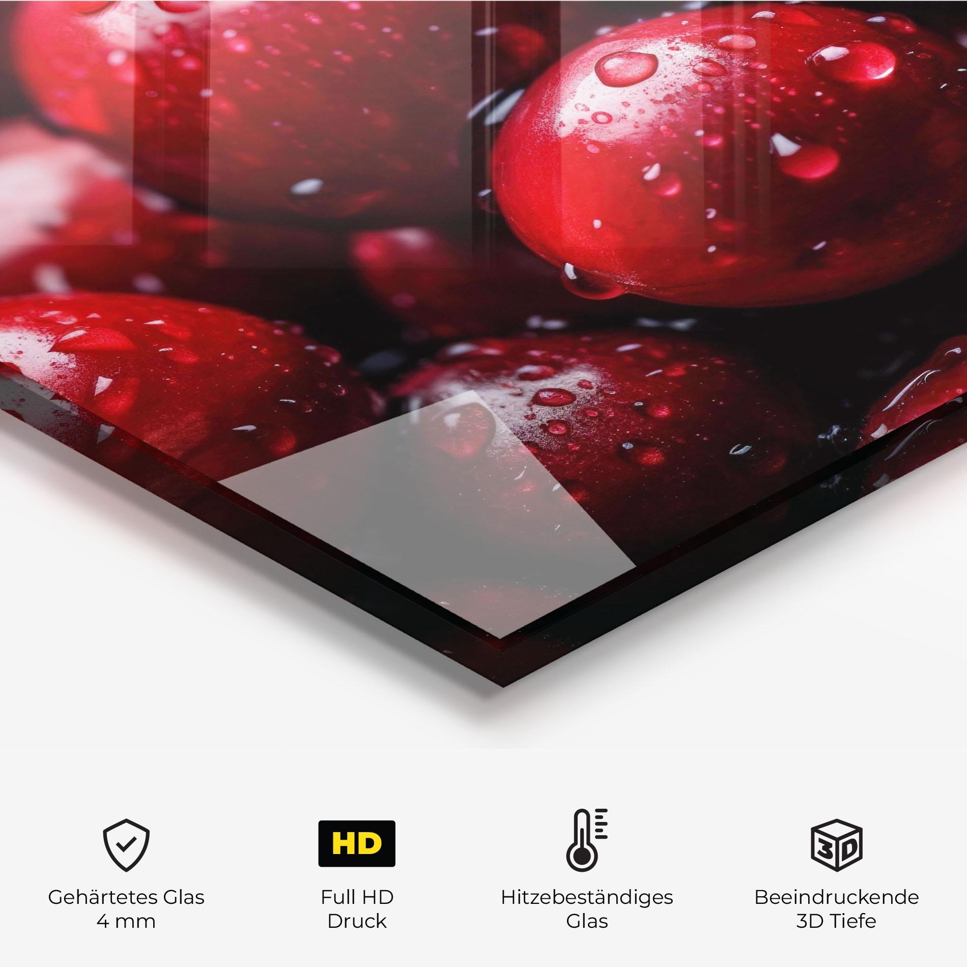 Küchenrückwand Glas Wet Cranberries mockup 2