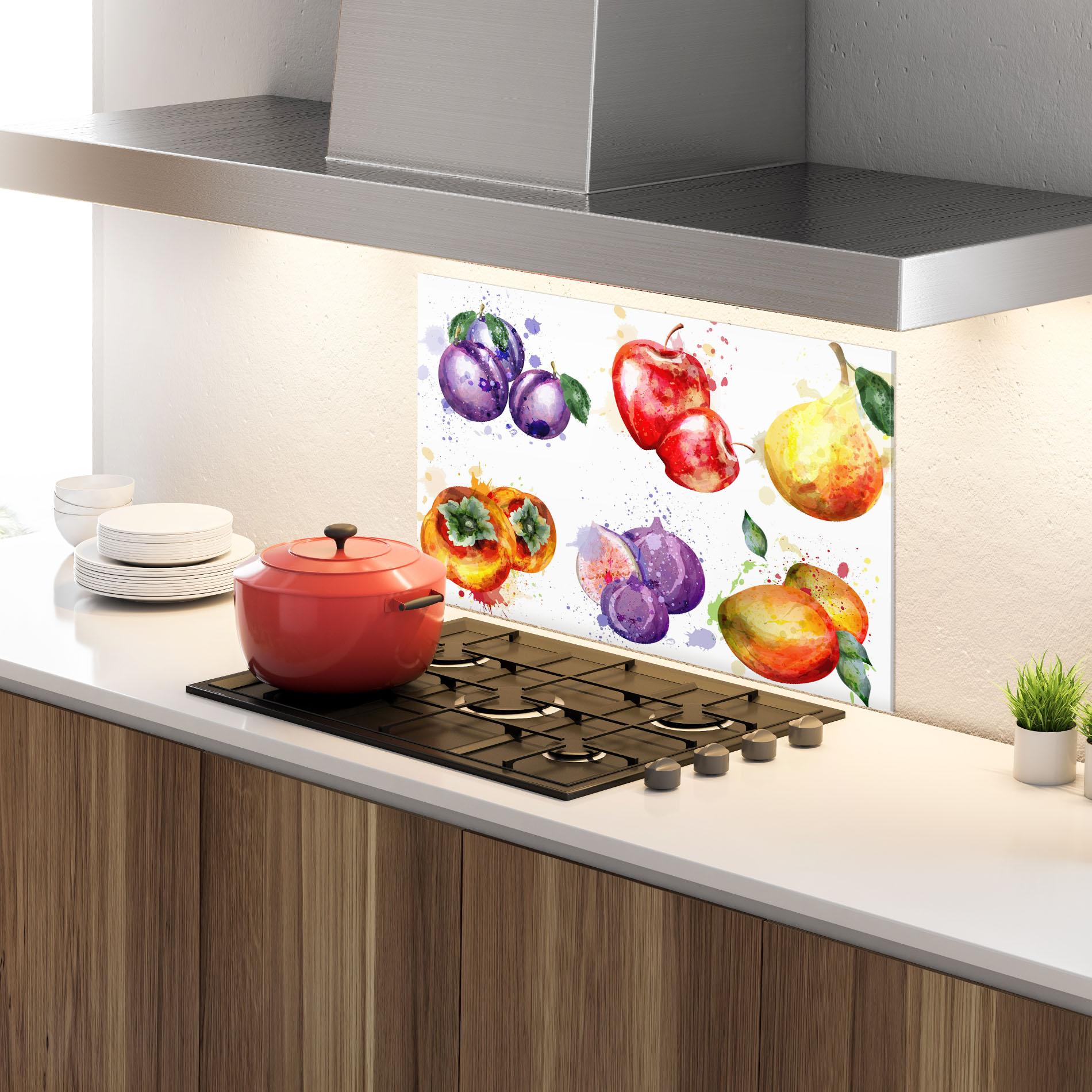 Küchenrückwand Glas Fruits Art mockup 4