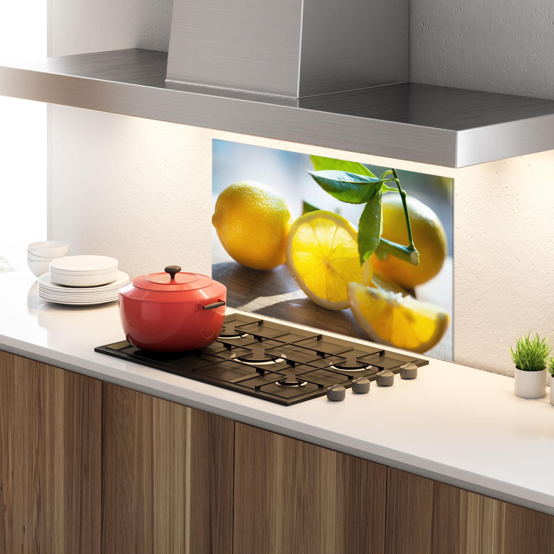 Küchenrückwand Glas Lemon In The Sun mockup 4