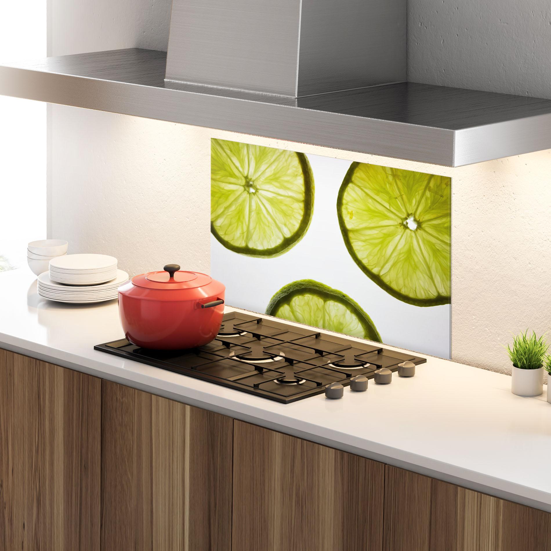 Küchenrückwand Glas Lime Slice mockup 4
