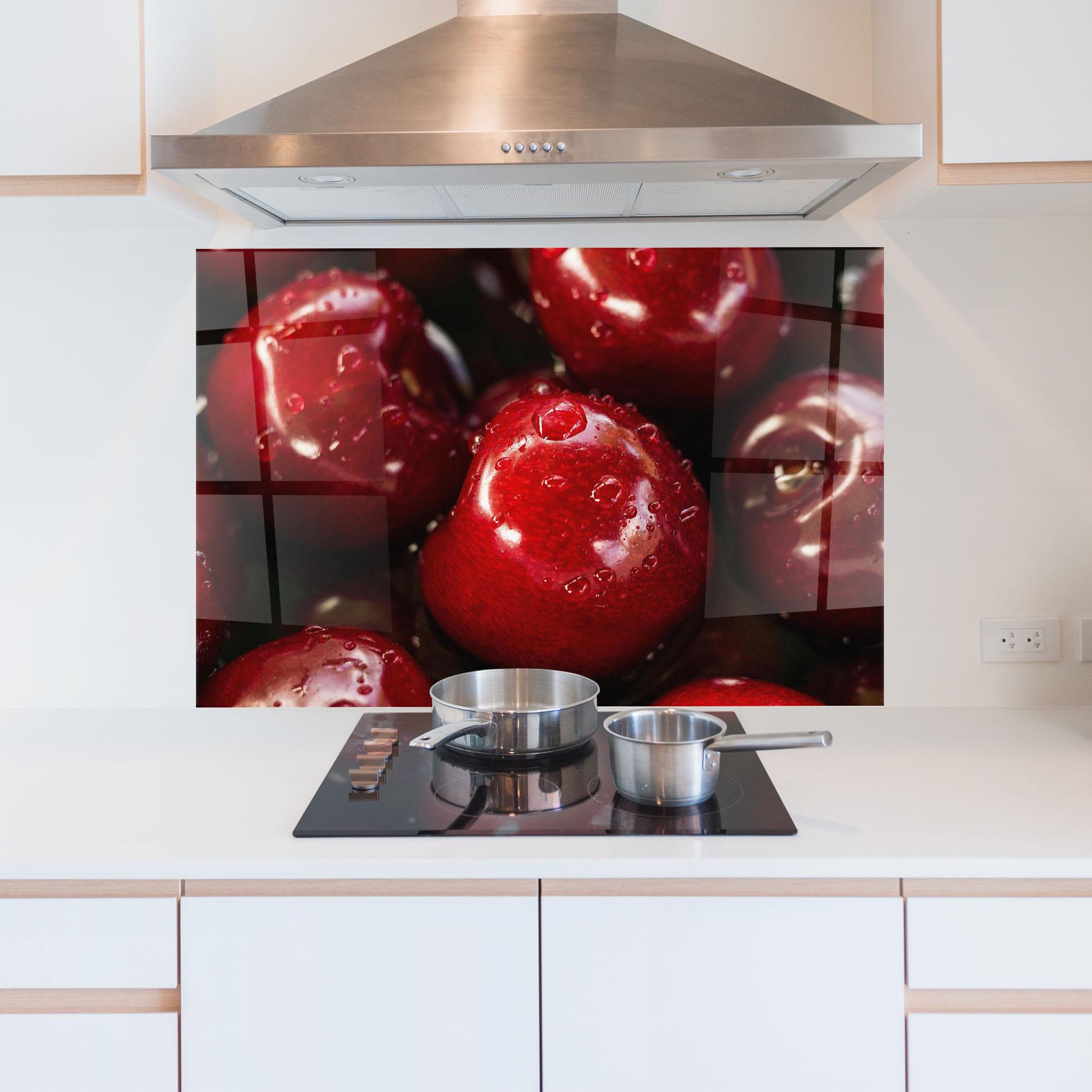 Küchenrückwand Glas Cherries mockup 5