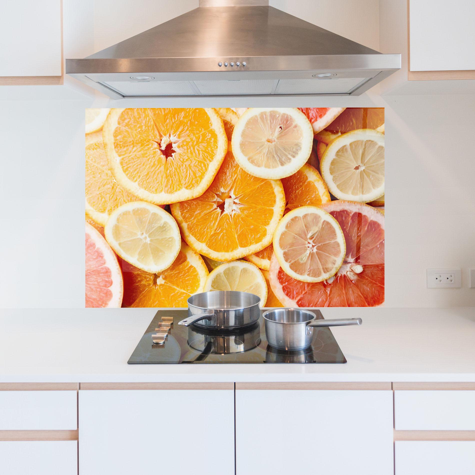 Küchenrückwand Glas Citrus Fruits mockup 5