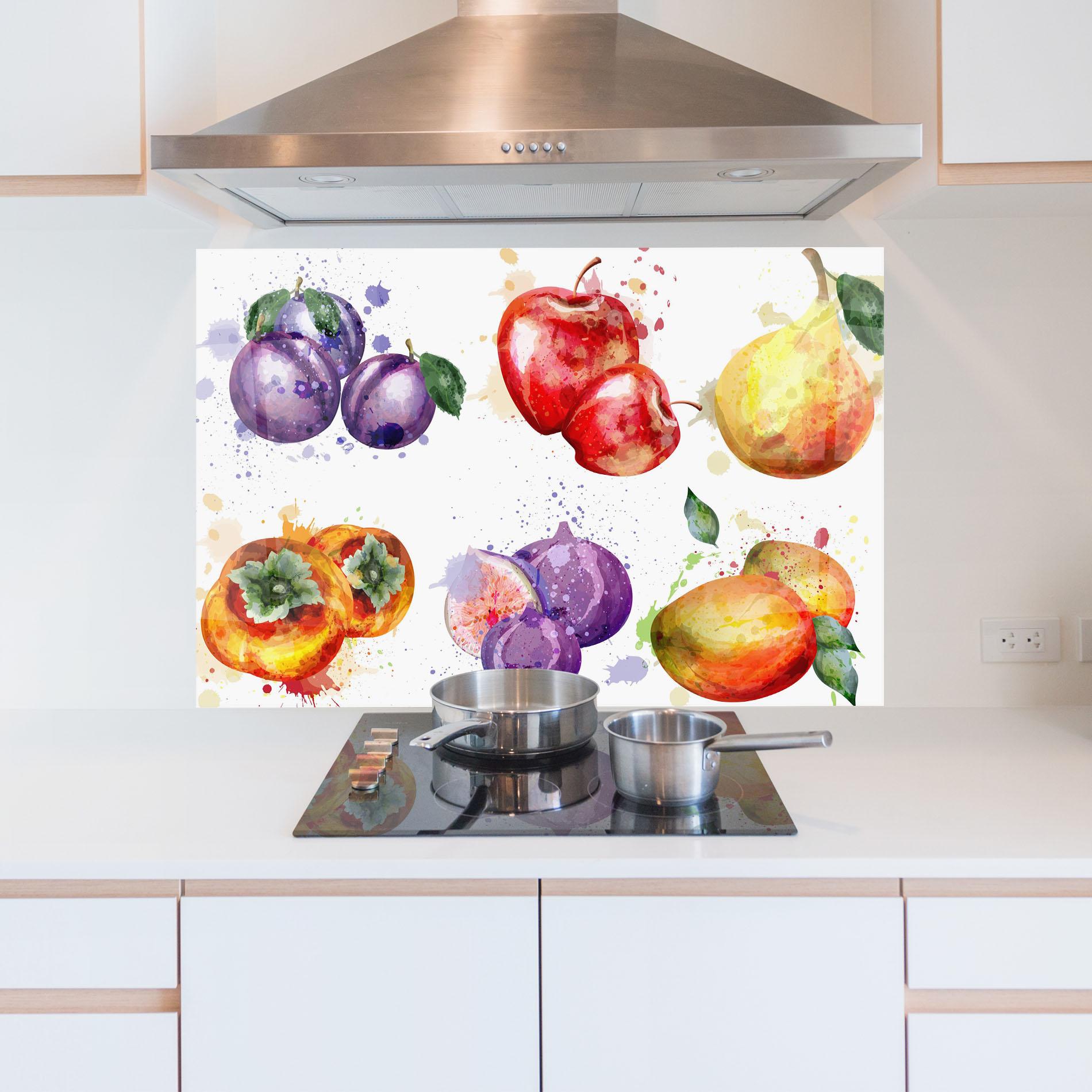 Küchenrückwand Glas Fruits Art mockup 5