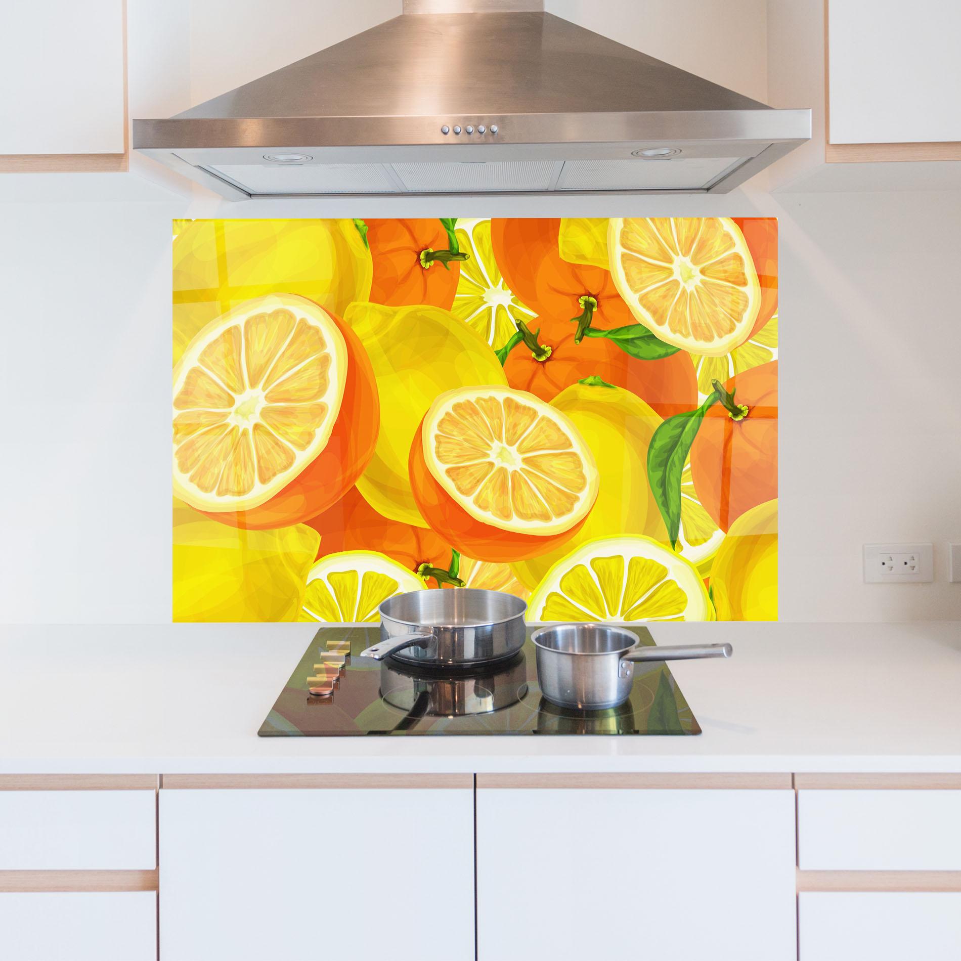 Küchenrückwand Glas Juicy Orange mockup 5