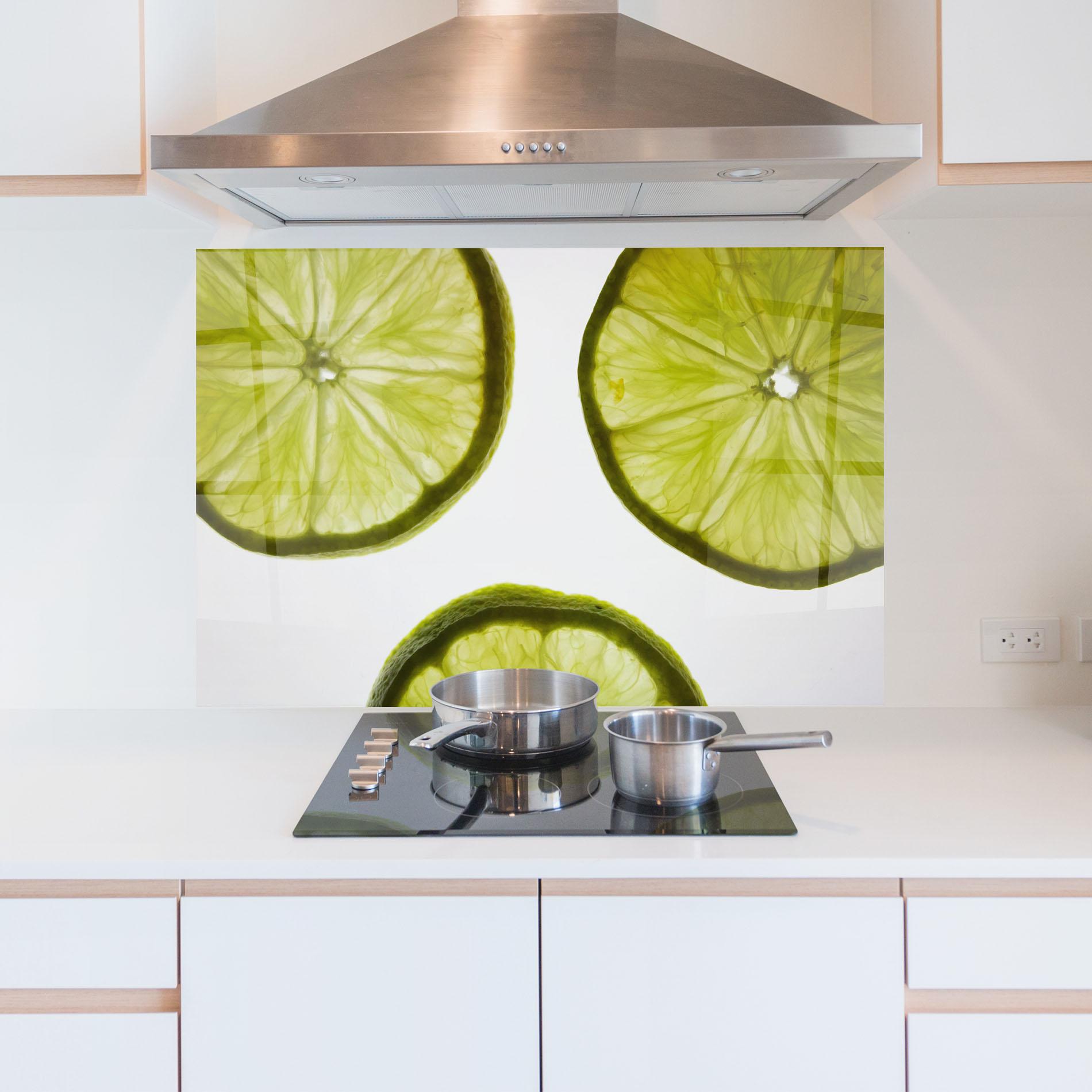 Küchenrückwand Glas Lime Slice mockup 5