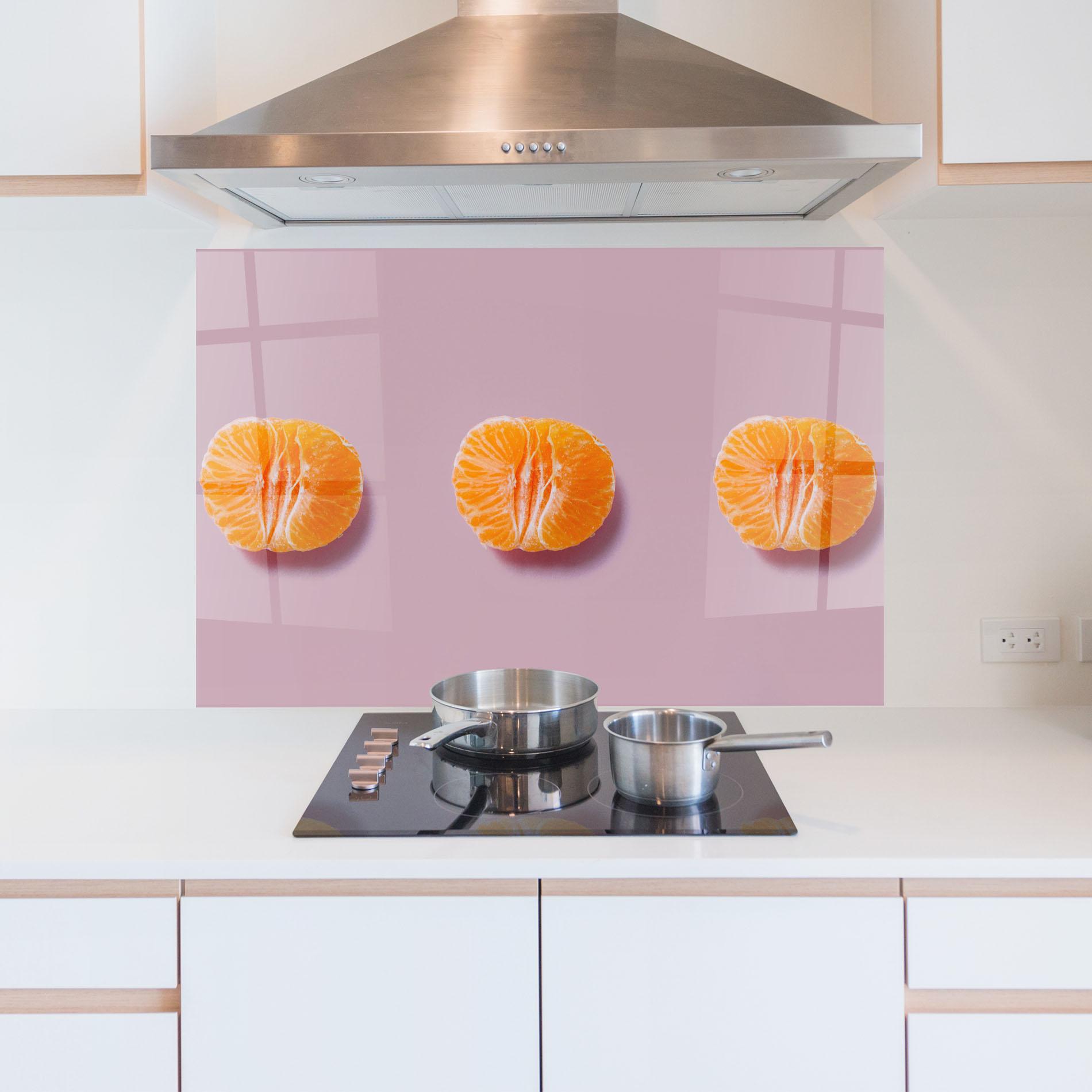 Küchenrückwand Glas Mandarin mockup 5