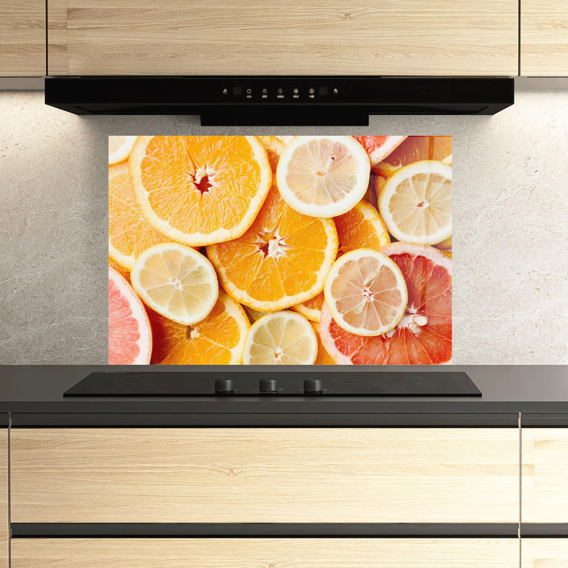 Küchenrückwand Glas Citrus Fruits mockup 3