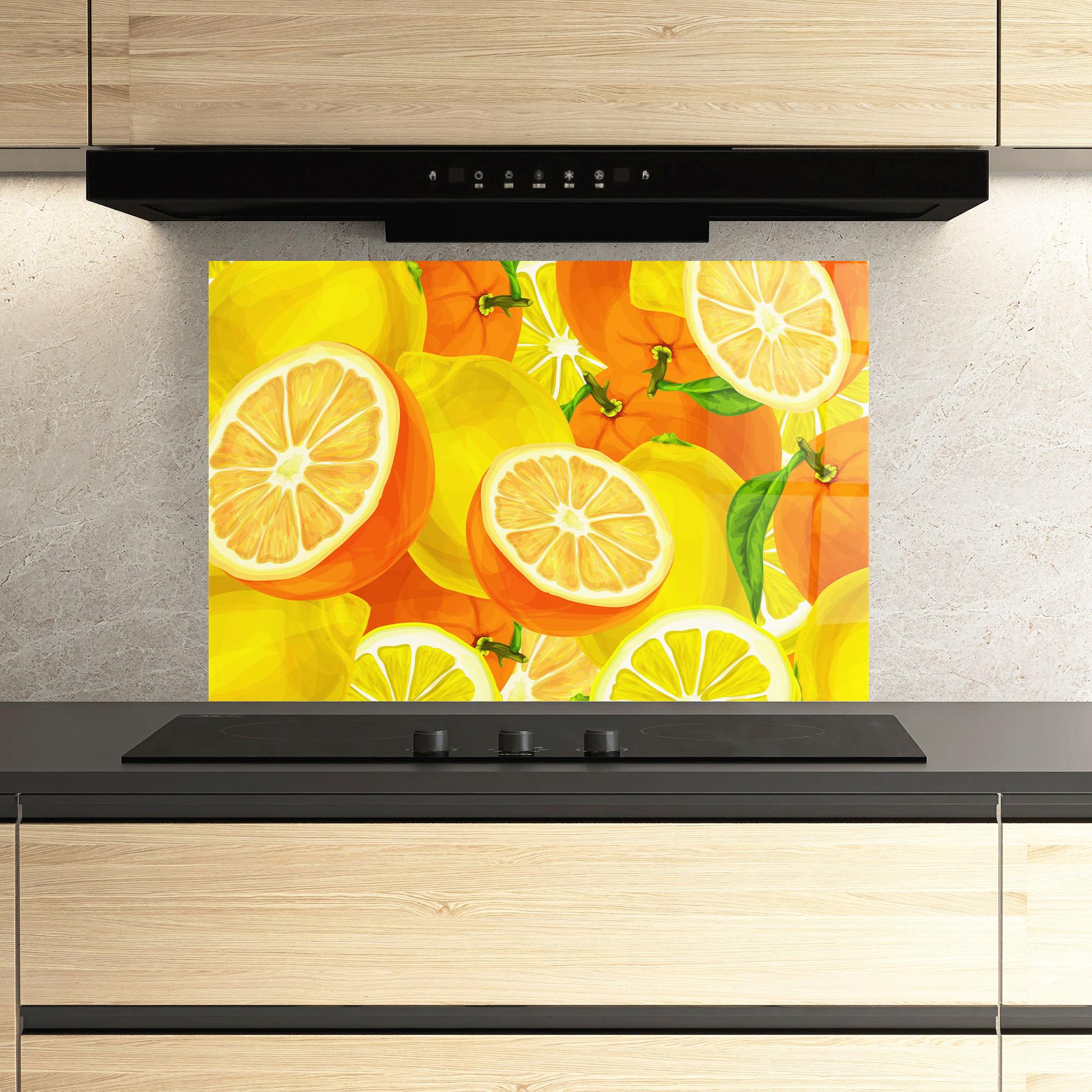 Küchenrückwand Glas Juicy Orange mockup 3