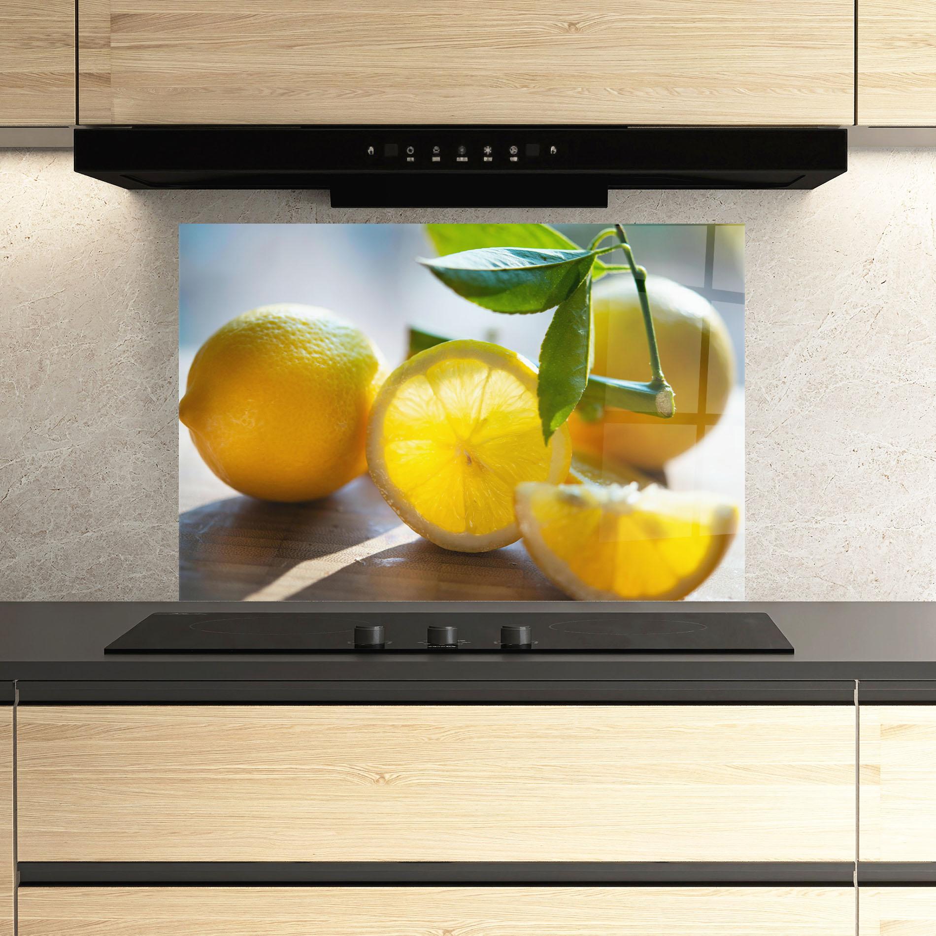 Küchenrückwand Glas Lemon In The Sun mockup 3