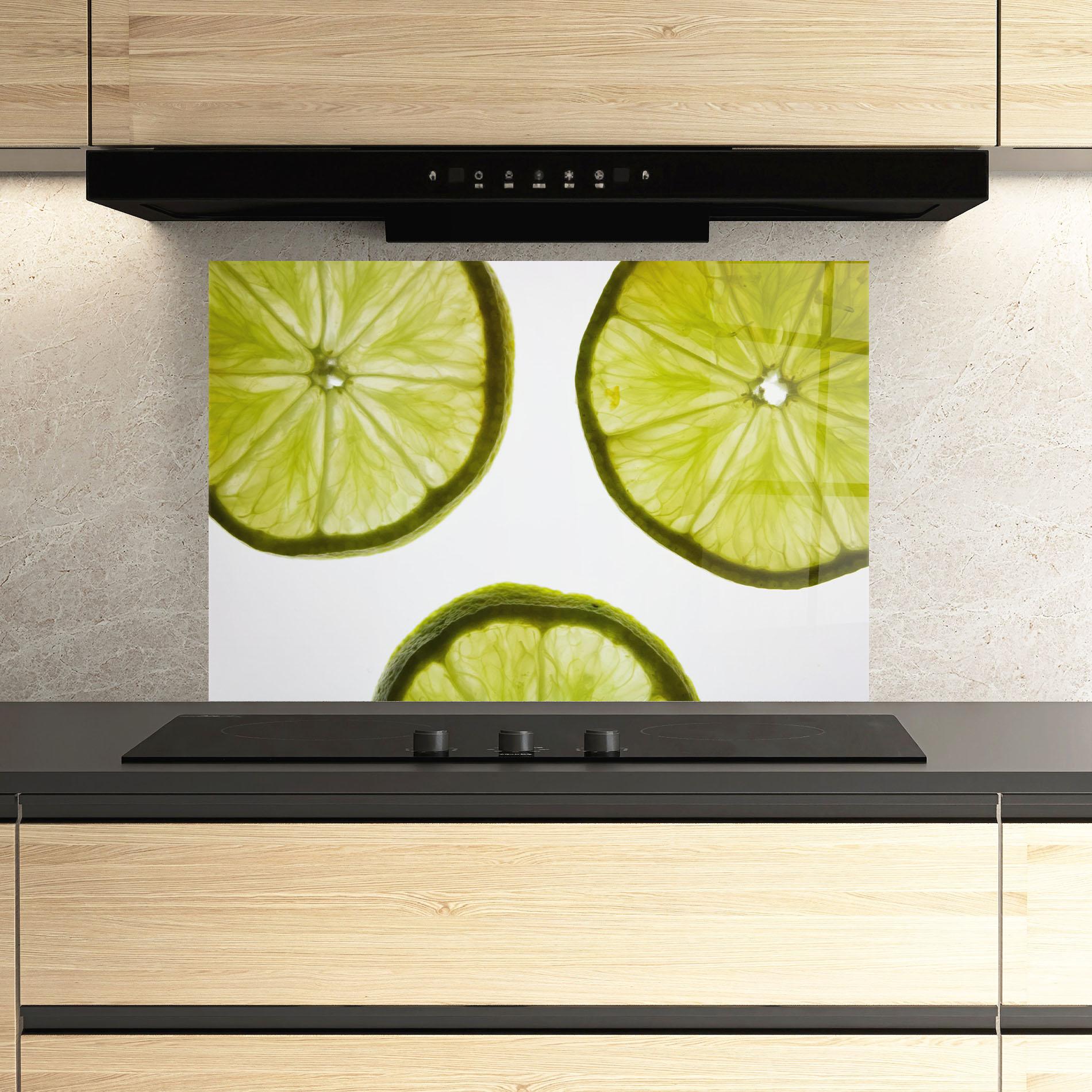Küchenrückwand Glas Lime Slice mockup 3