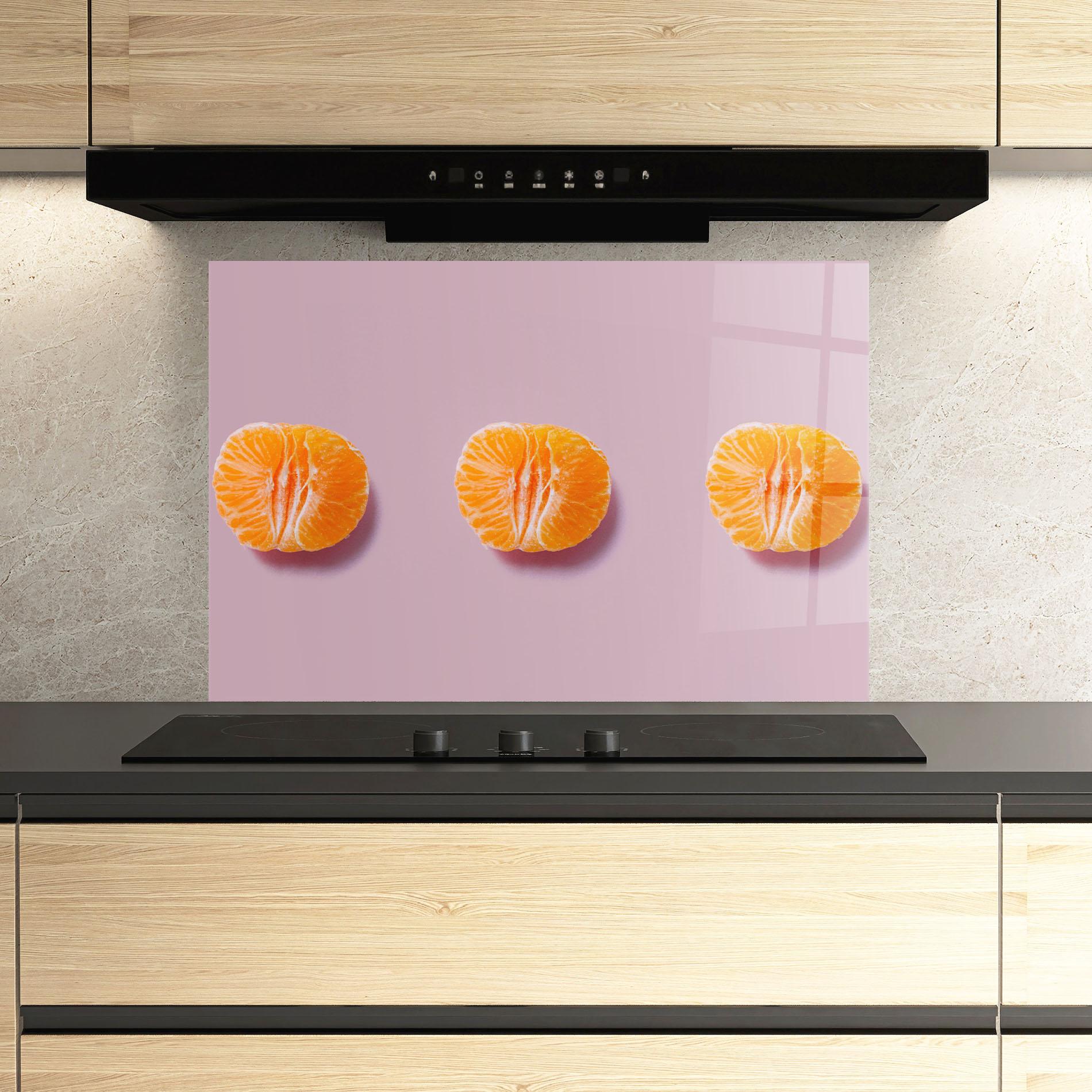 Küchenrückwand Glas Mandarin mockup 3