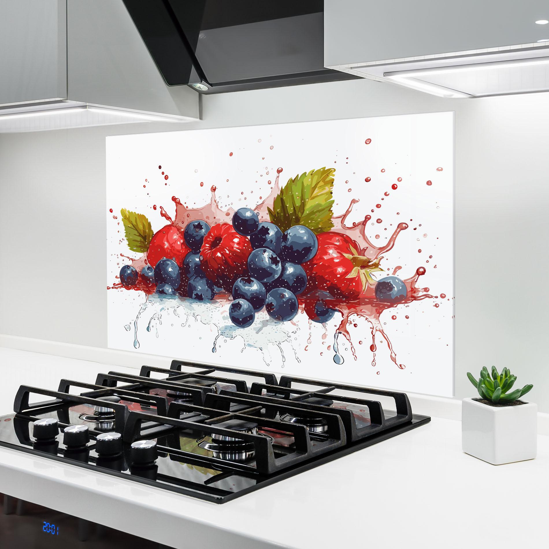 Küchenrückwand Glas Berries Art mockup 6