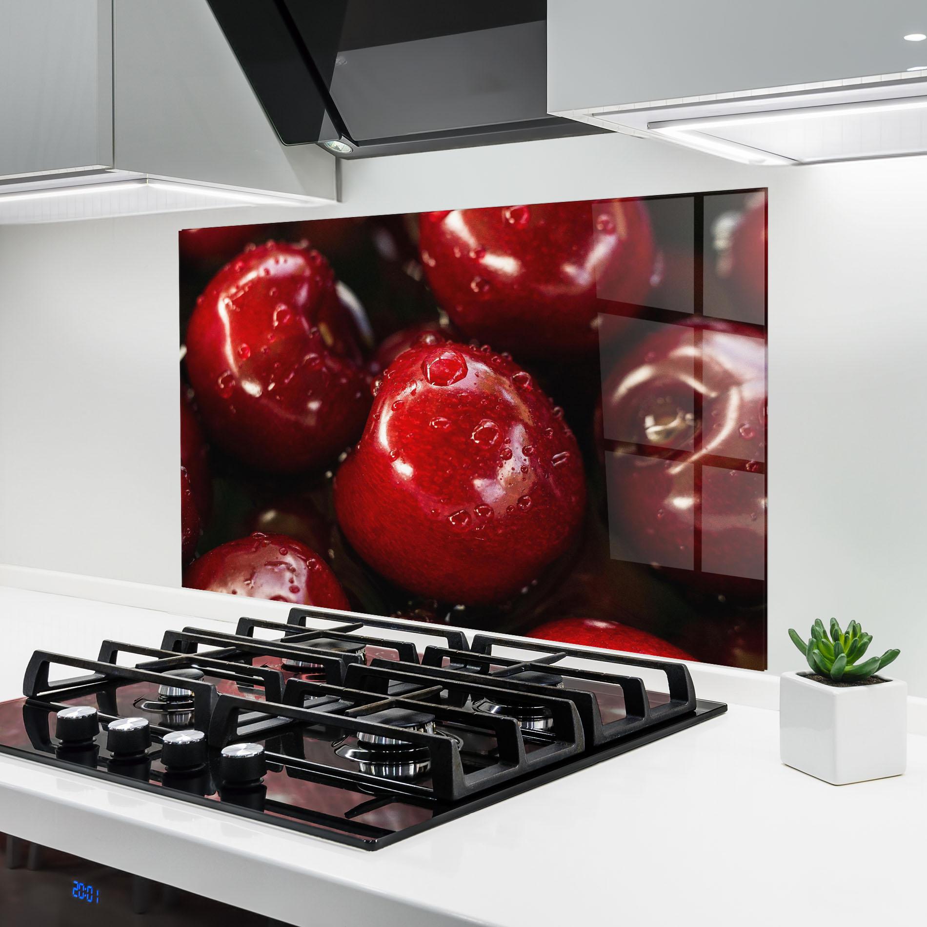Küchenrückwand Glas Cherries mockup 6