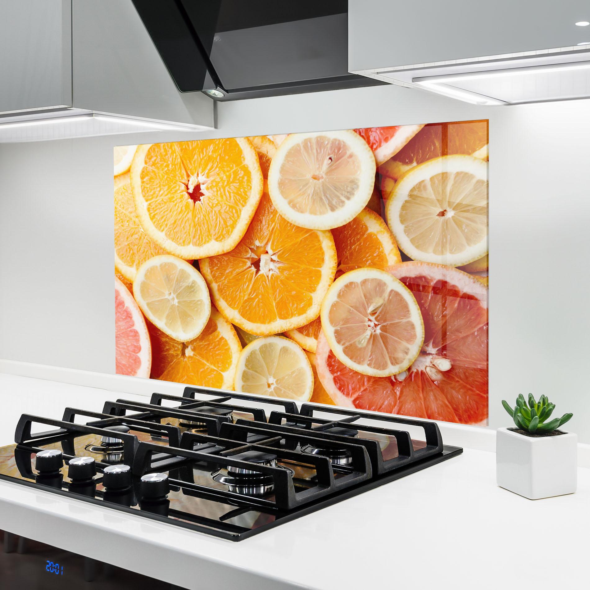 Küchenrückwand Glas Citrus Fruits mockup 6