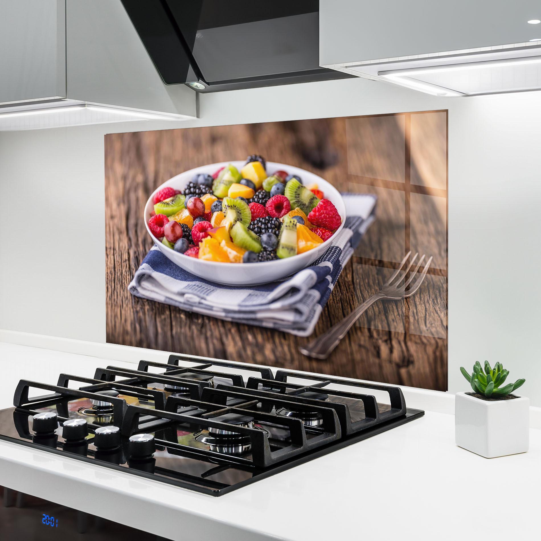 Küchenrückwand Glas Fruit Salad mockup 6