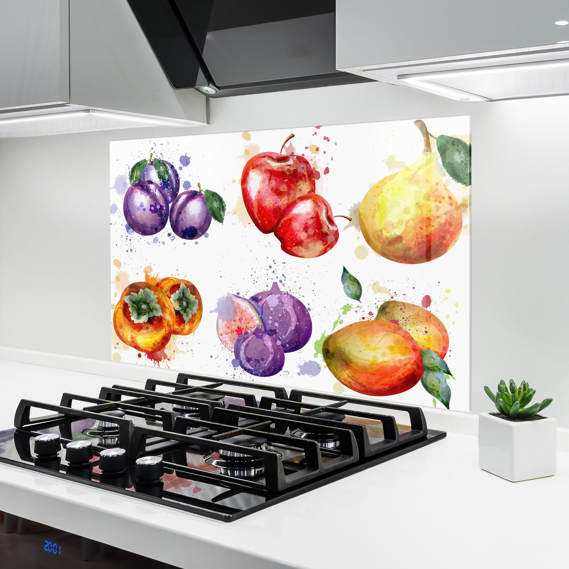 Küchenrückwand Glas Fruits Art mockup 6
