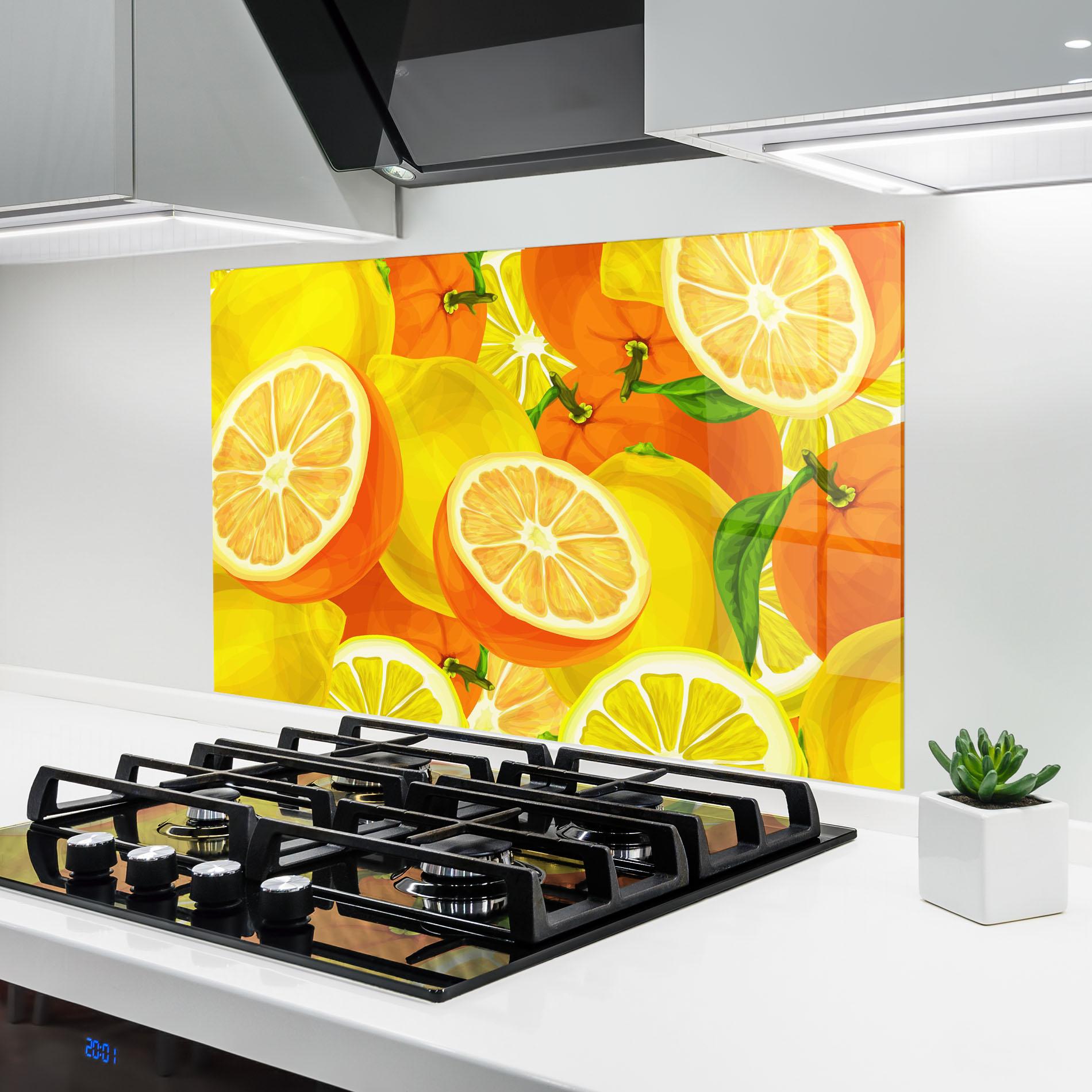 Küchenrückwand Glas Juicy Orange mockup 6