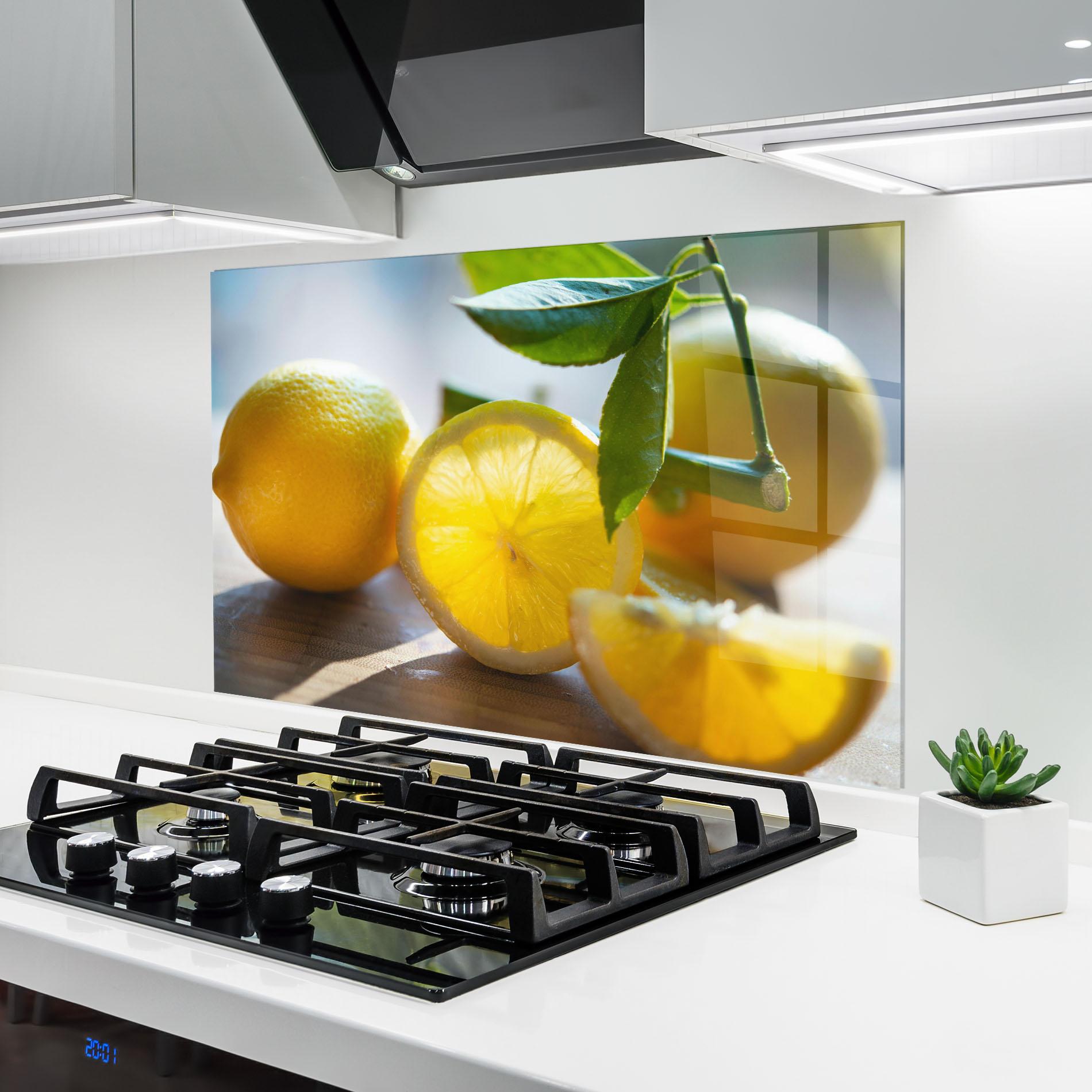 Küchenrückwand Glas Lemon In The Sun mockup 6