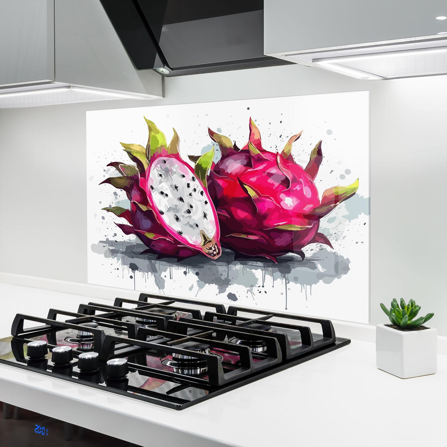 Küchenrückwand Glas Pink Pitaya mockup 6