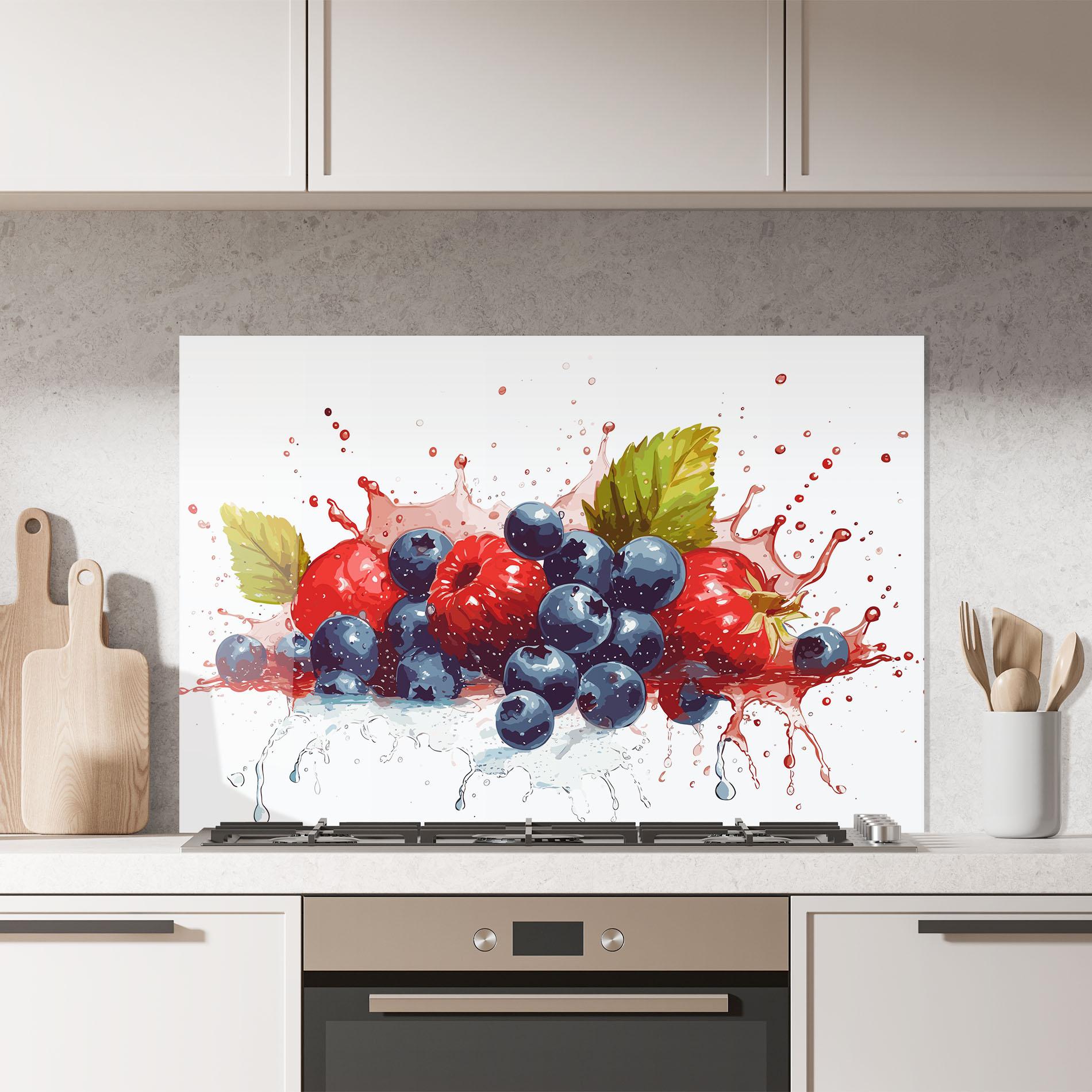 Küchenrückwand Glas Berries Art mockup 7