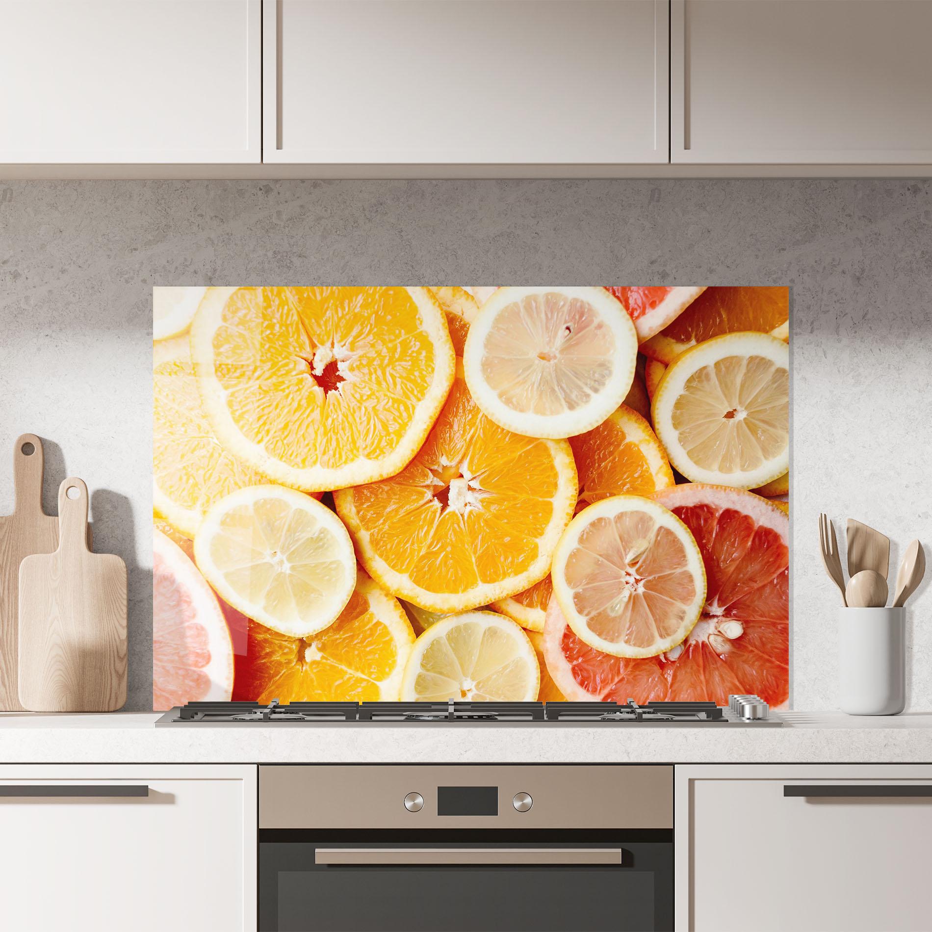 Küchenrückwand Glas Citrus Fruits mockup 7