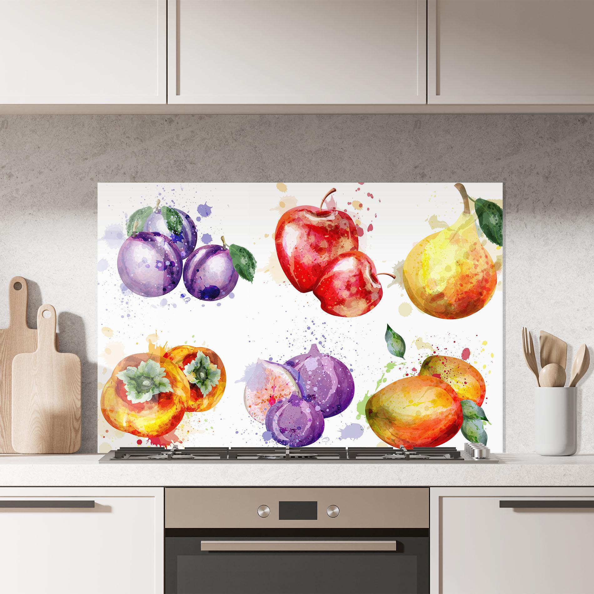 Küchenrückwand Glas Fruits Art mockup 7